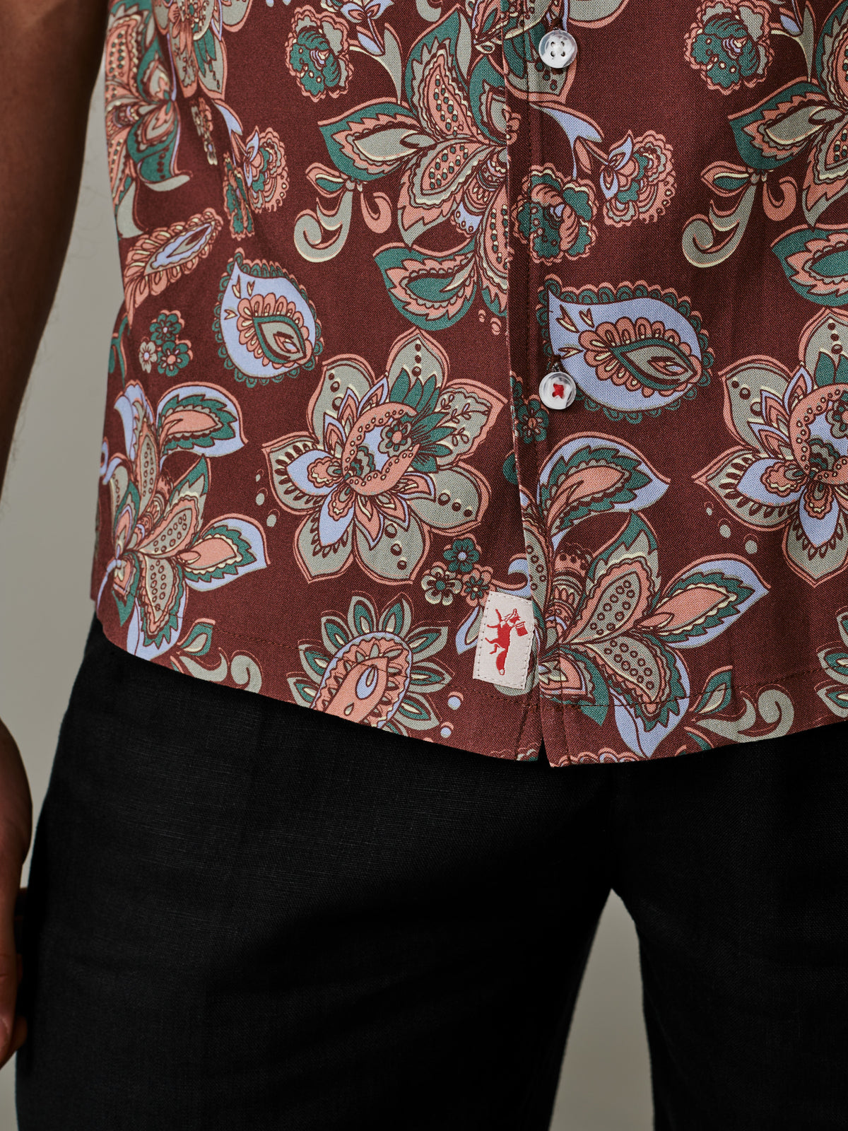 Aubin Dark Paisley Belmont Printed Shirt | Short Sleeve Shirt