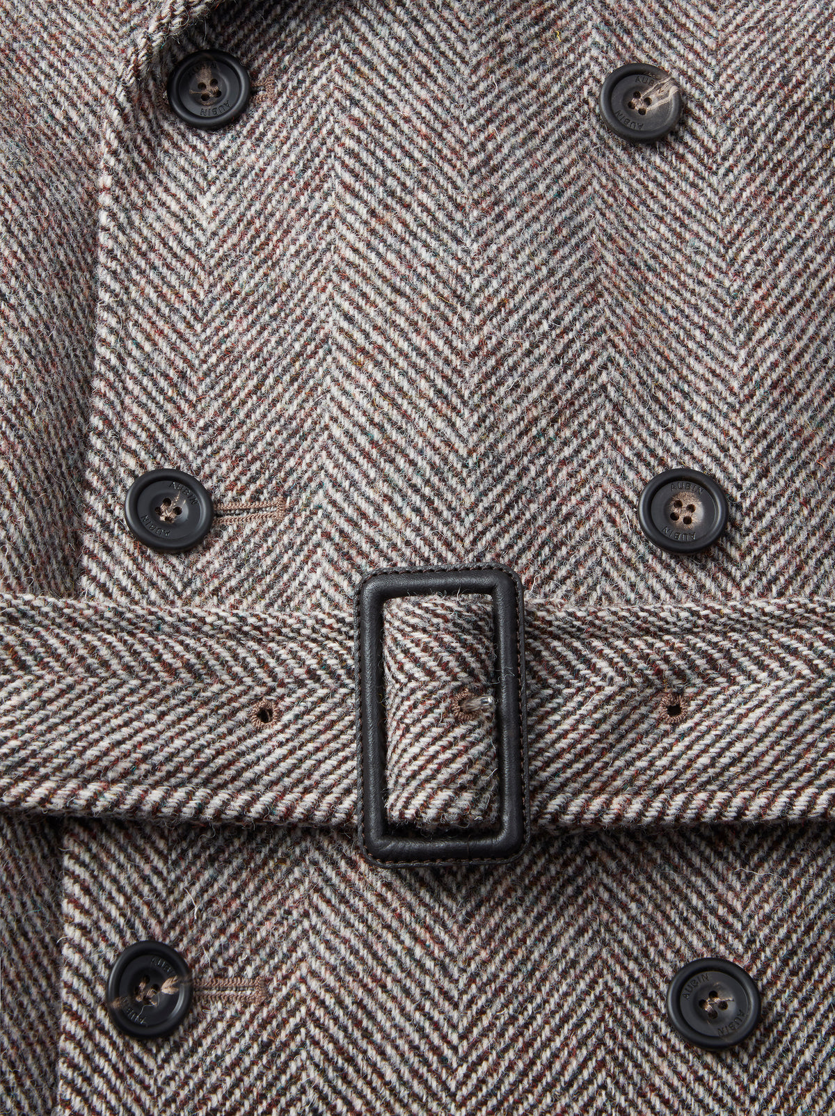 Aubin Herringbone Harris Tweed Wool Coat | Outerwear