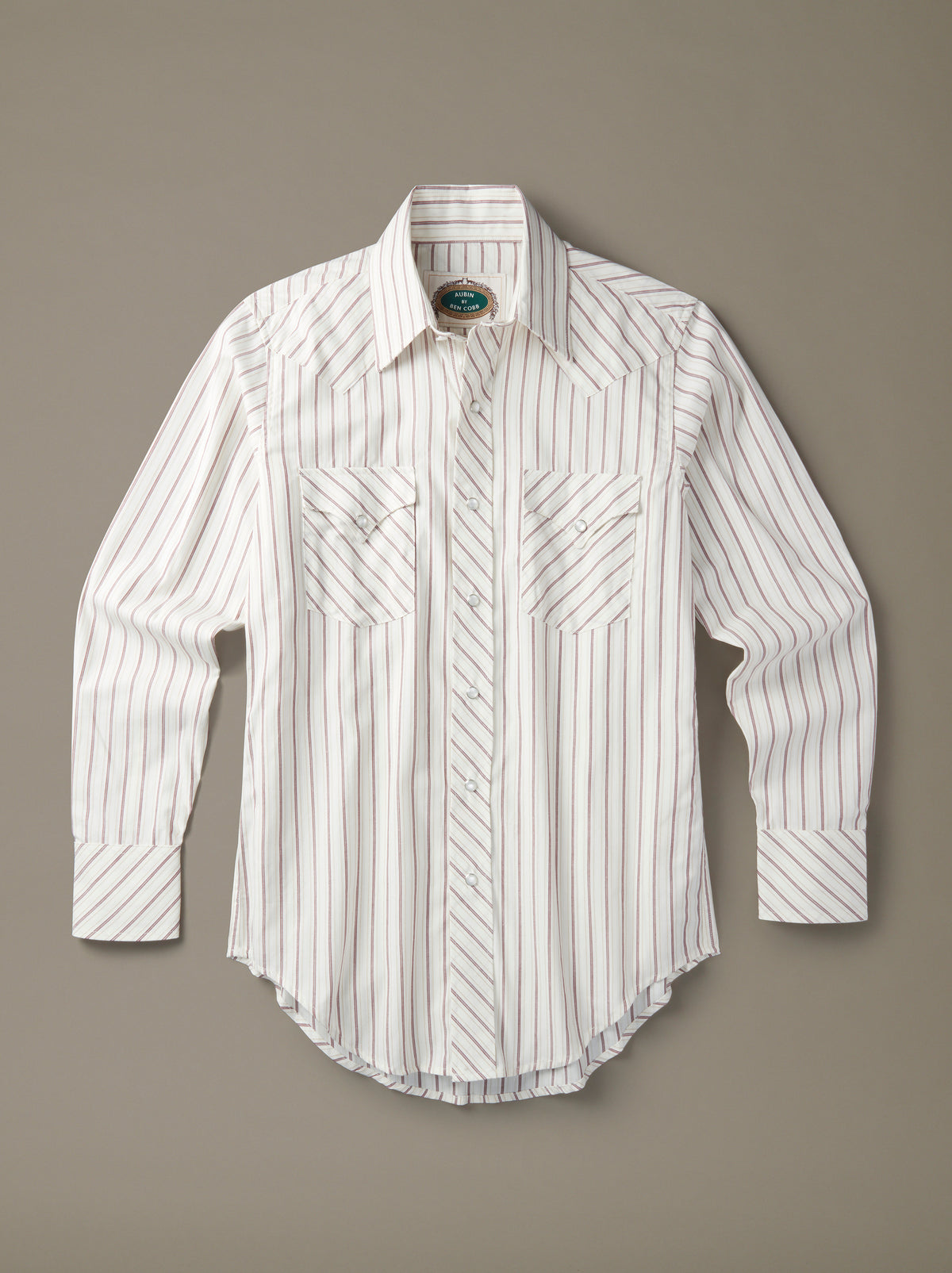 Aubin Claret Stripe Ben Cobb Western Stripe Shirt | Shirts