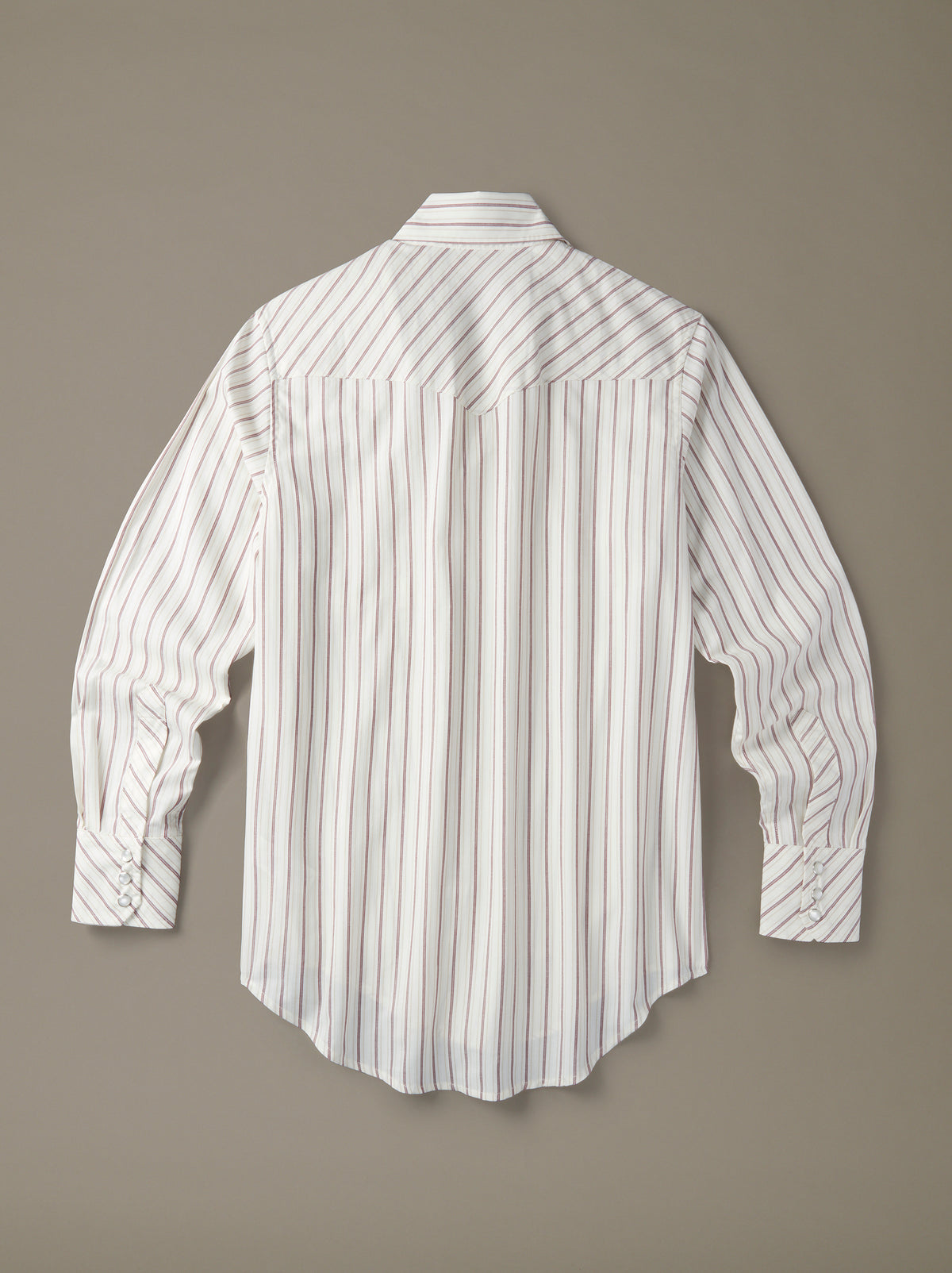 Aubin Western Stripe Shirt in Claret Stripe, back view