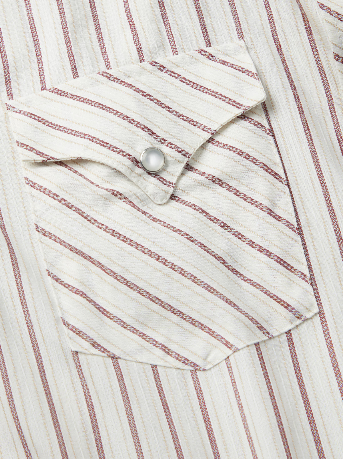 Aubin Western Stripe Shirt in Claret Stripe, back view