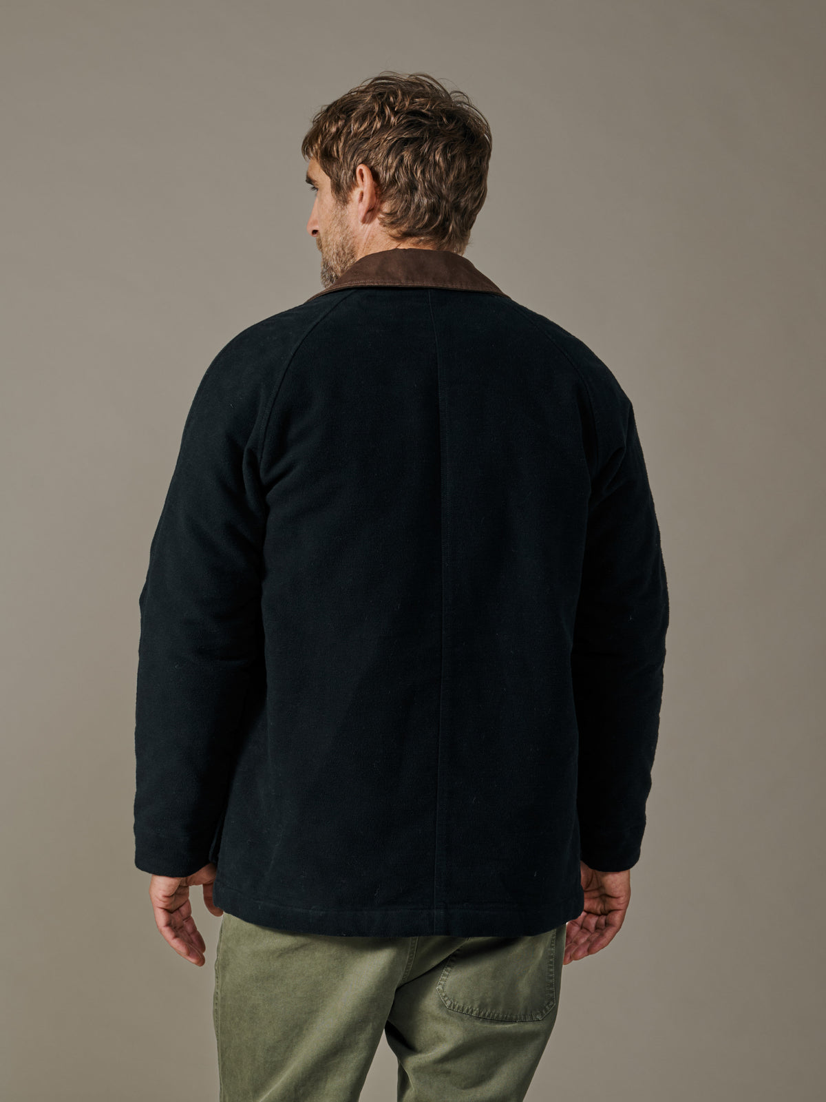Aubin Washed Black Bennett Moleskin Jacket | Cotton Jacket