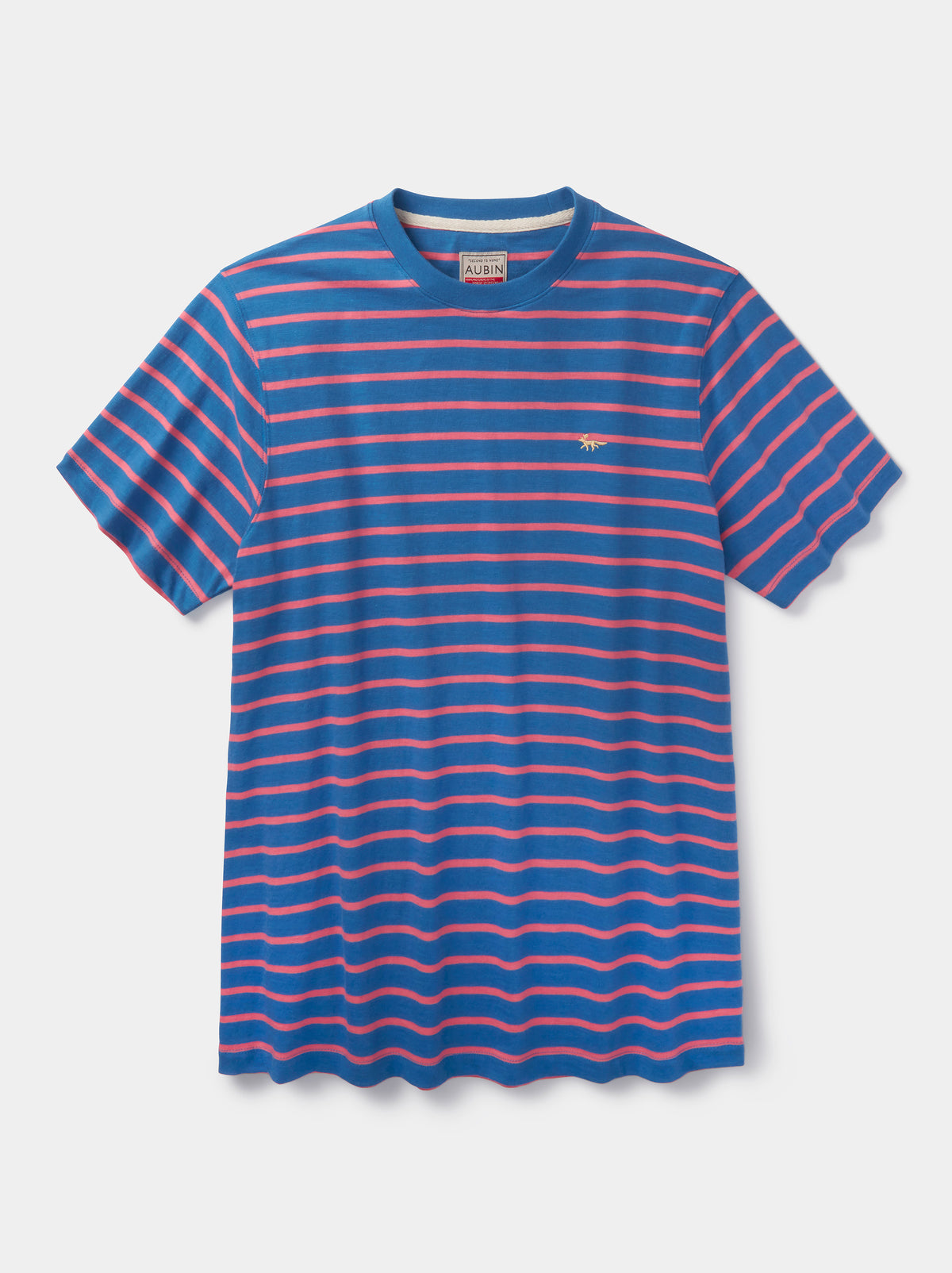 Aubin Cornflower Stripe Berkeley Slub T-Shirt | Striped Tee