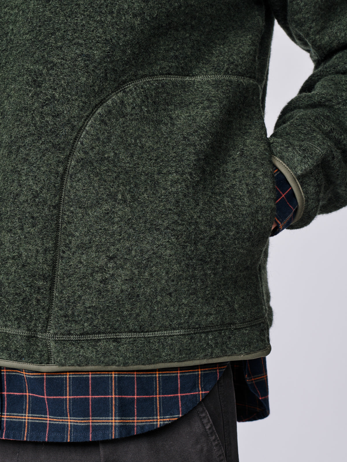 Aubin Khaki Bodmin Zip Neck Fleece | Fleece