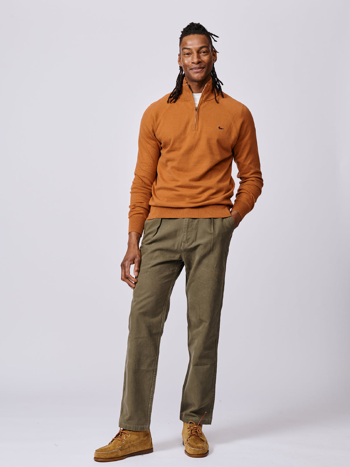 Aubin Ginger Bonby Cotton Zip Neck | Zip Neck