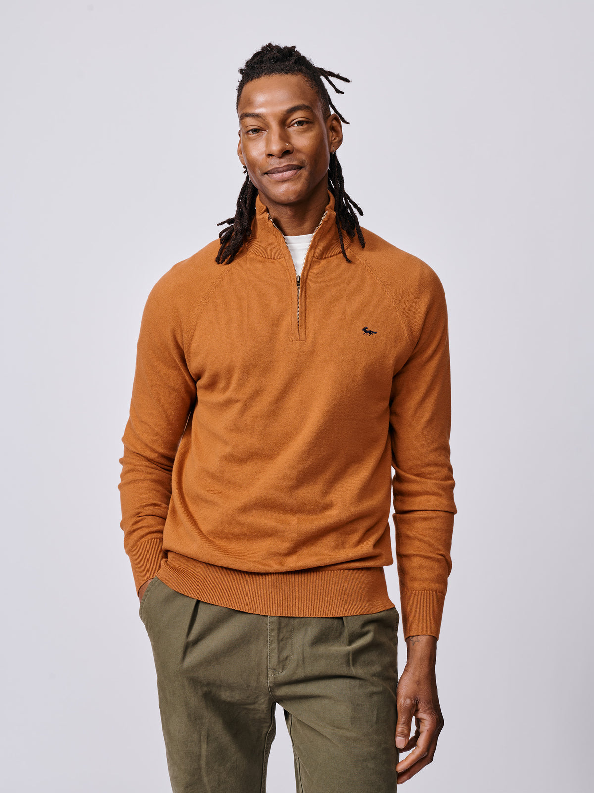 Aubin Ginger Bonby Cotton Zip Neck | Zip Neck