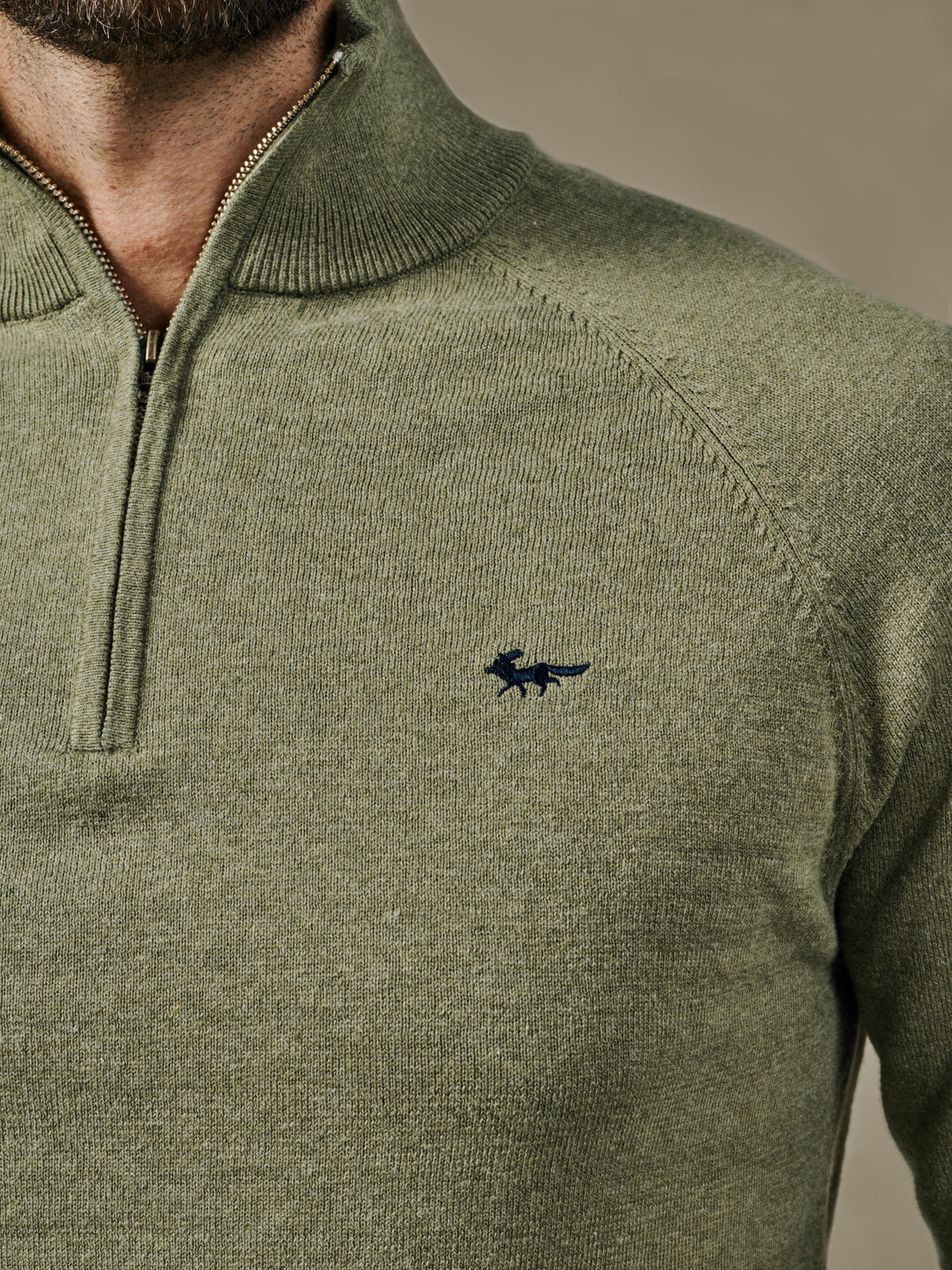 Aubin Sage Bonby Cotton Zip Neck | Zip Neck