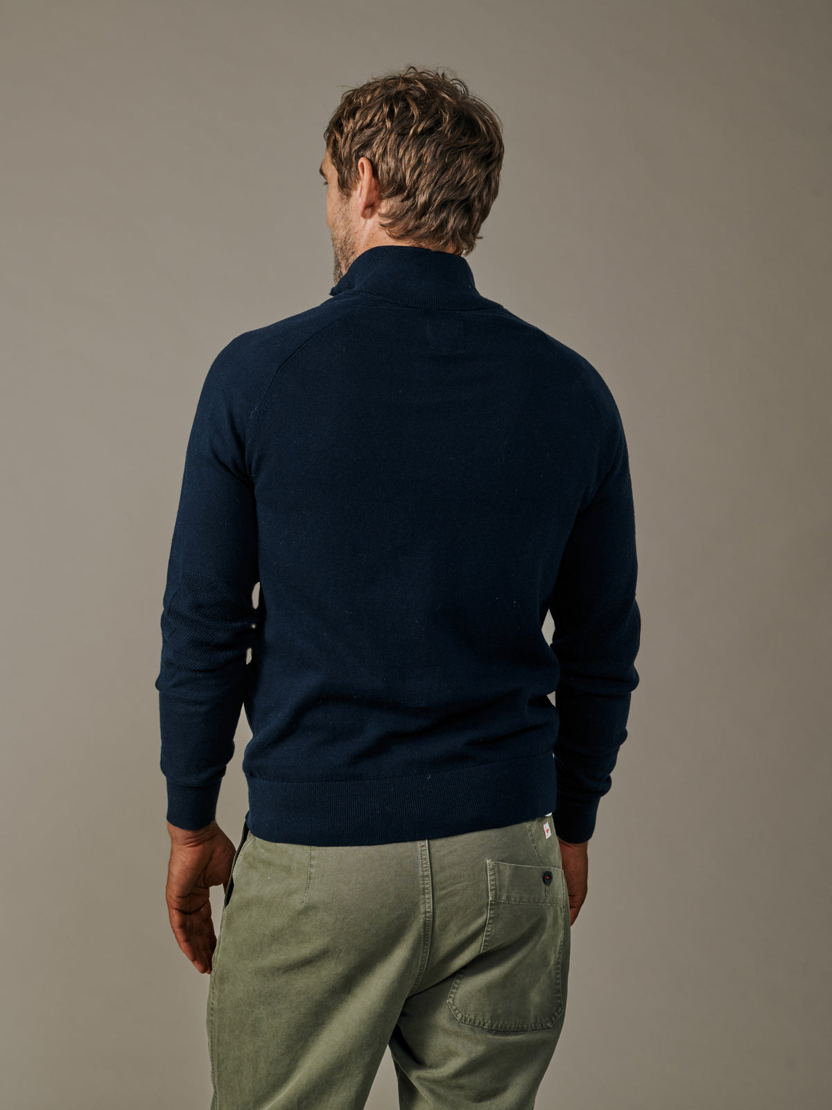 Aubin Dark Navy Bonby Cotton Zip Neck | Zip Neck