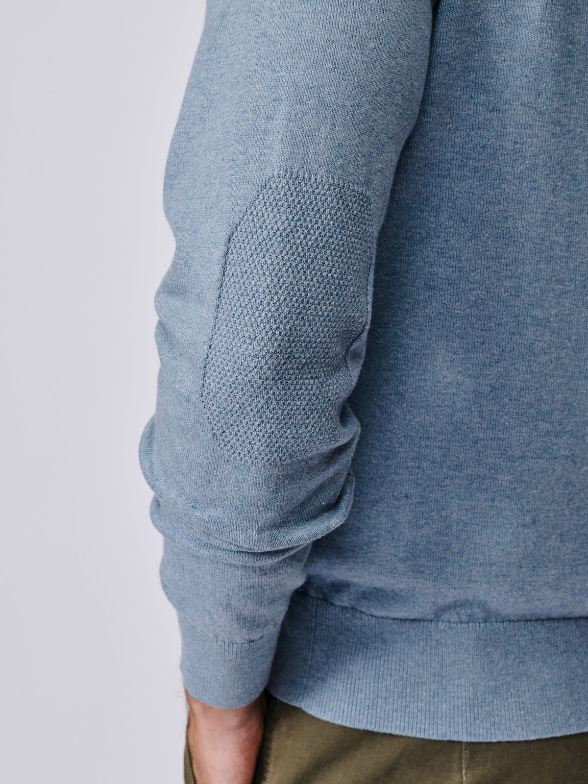 Aubin Pale Blue Bonby Cotton Zip Neck | Zip Neck