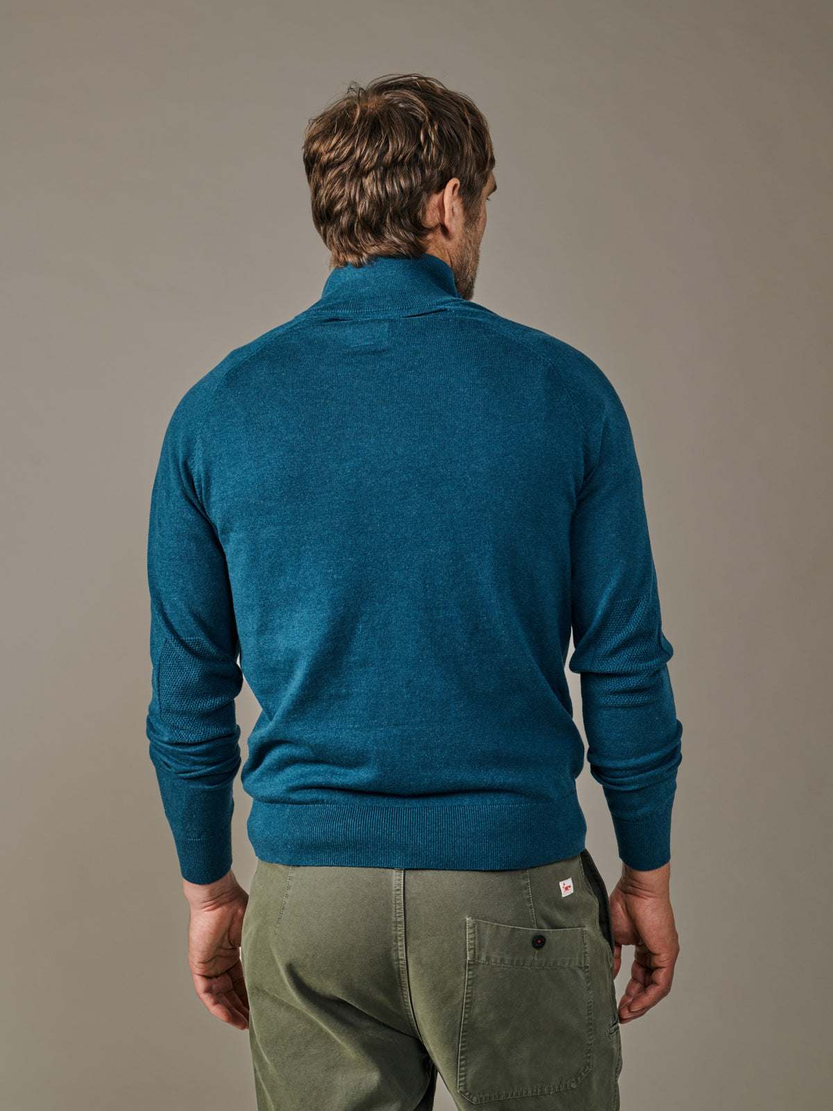 Aubin Peacock Bonby Cotton Zip Neck Jumper | Zip Neck