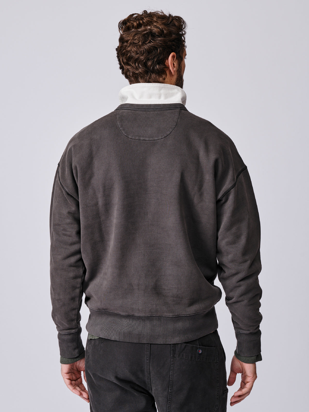 Aubin Washed Black Brandon Crew Neck Sweat | Crew Neck