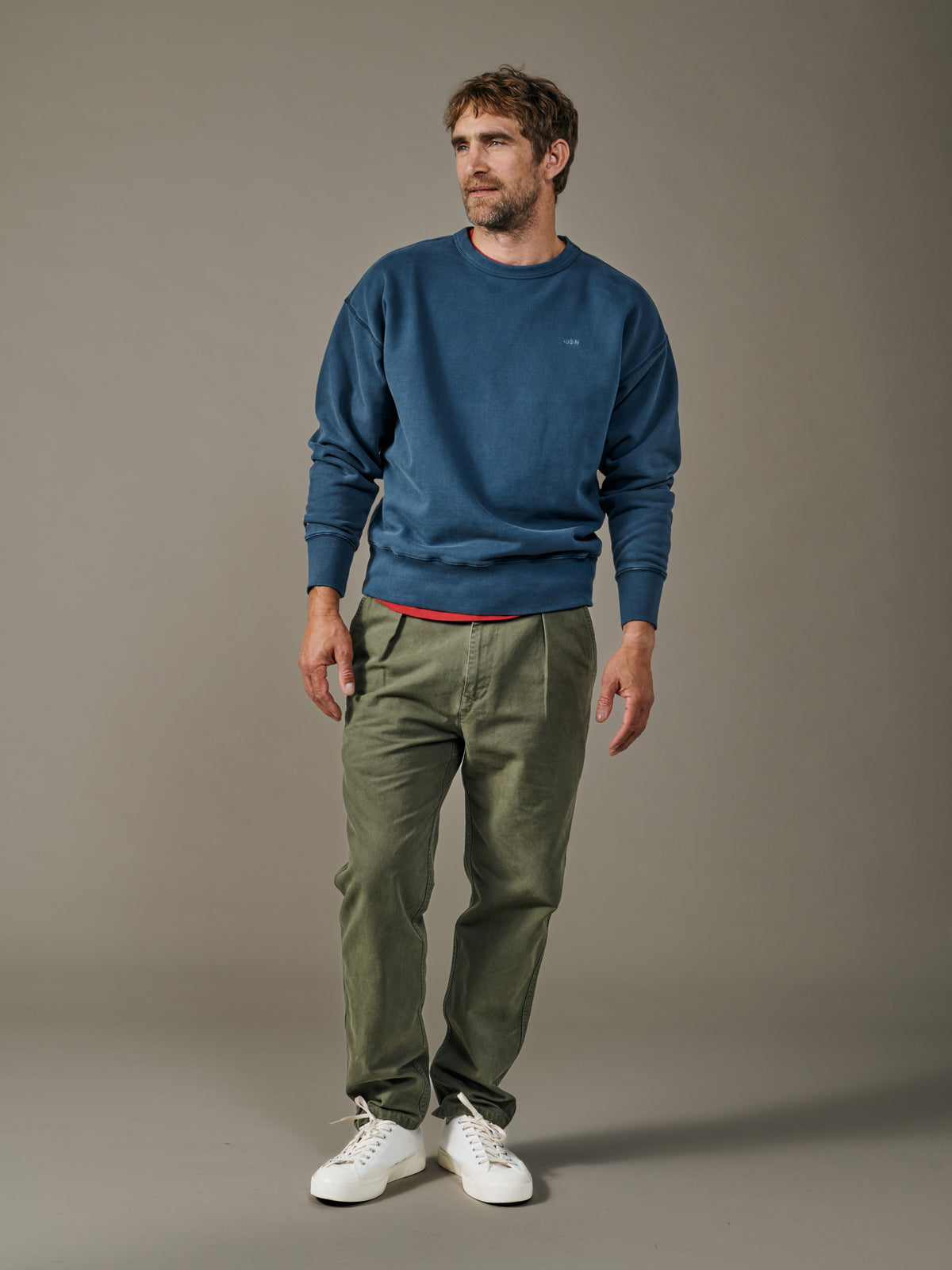 Aubin Navy Brandon Crew Neck Sweat | Crew Neck