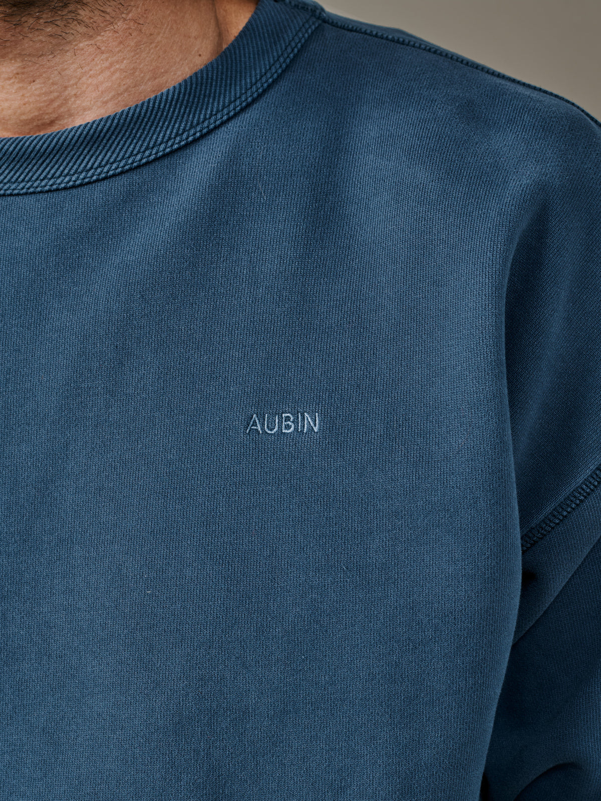 Aubin Navy Brandon Crew Neck Sweat | Crew Neck