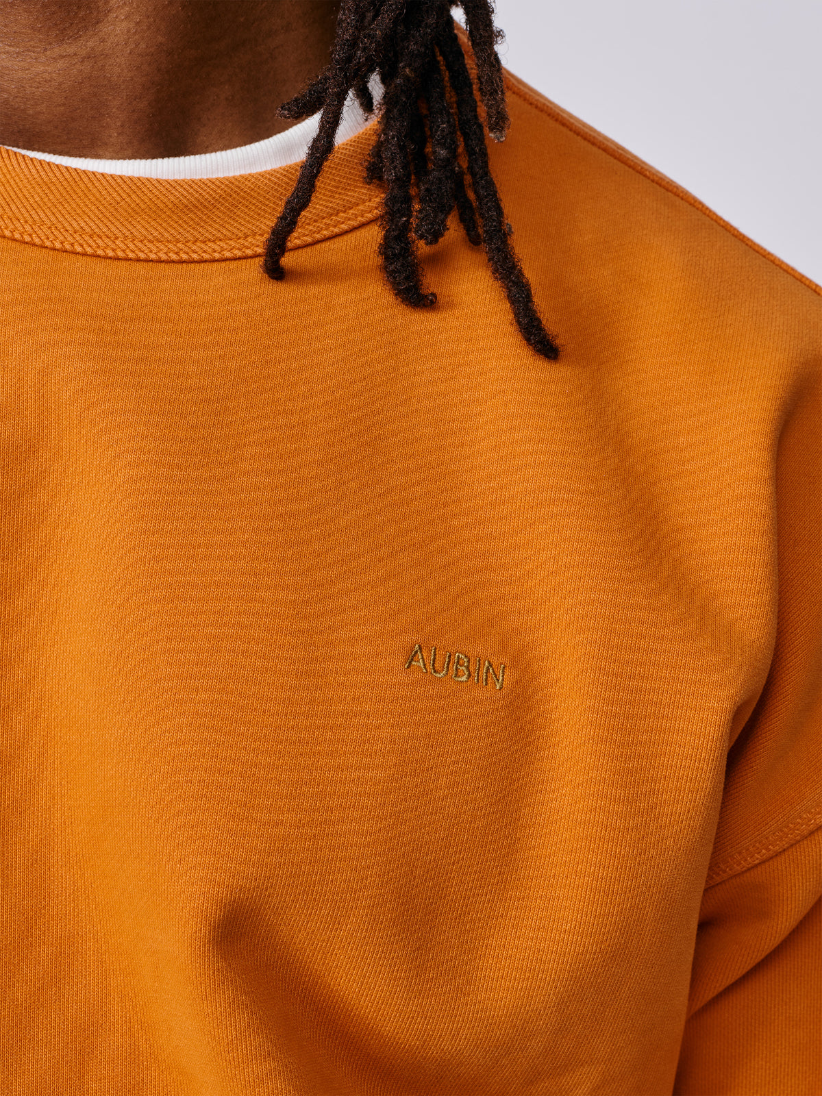 Aubin Washed Orange Brandon Crew Neck Sweat | Crew Neck