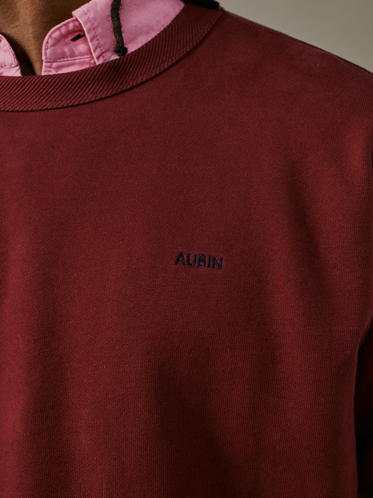 Aubin Oxblood Brandon Crew Neck Sweat | Crew Neck