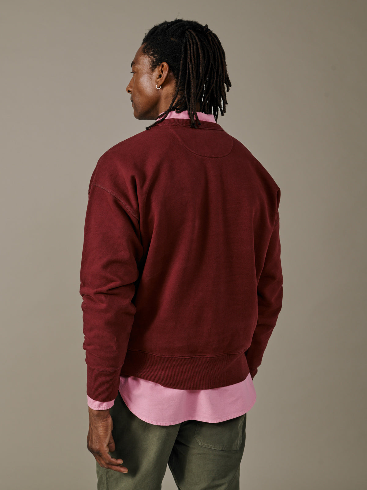 Aubin Oxblood Brandon Crew Neck Sweat | Crew Neck