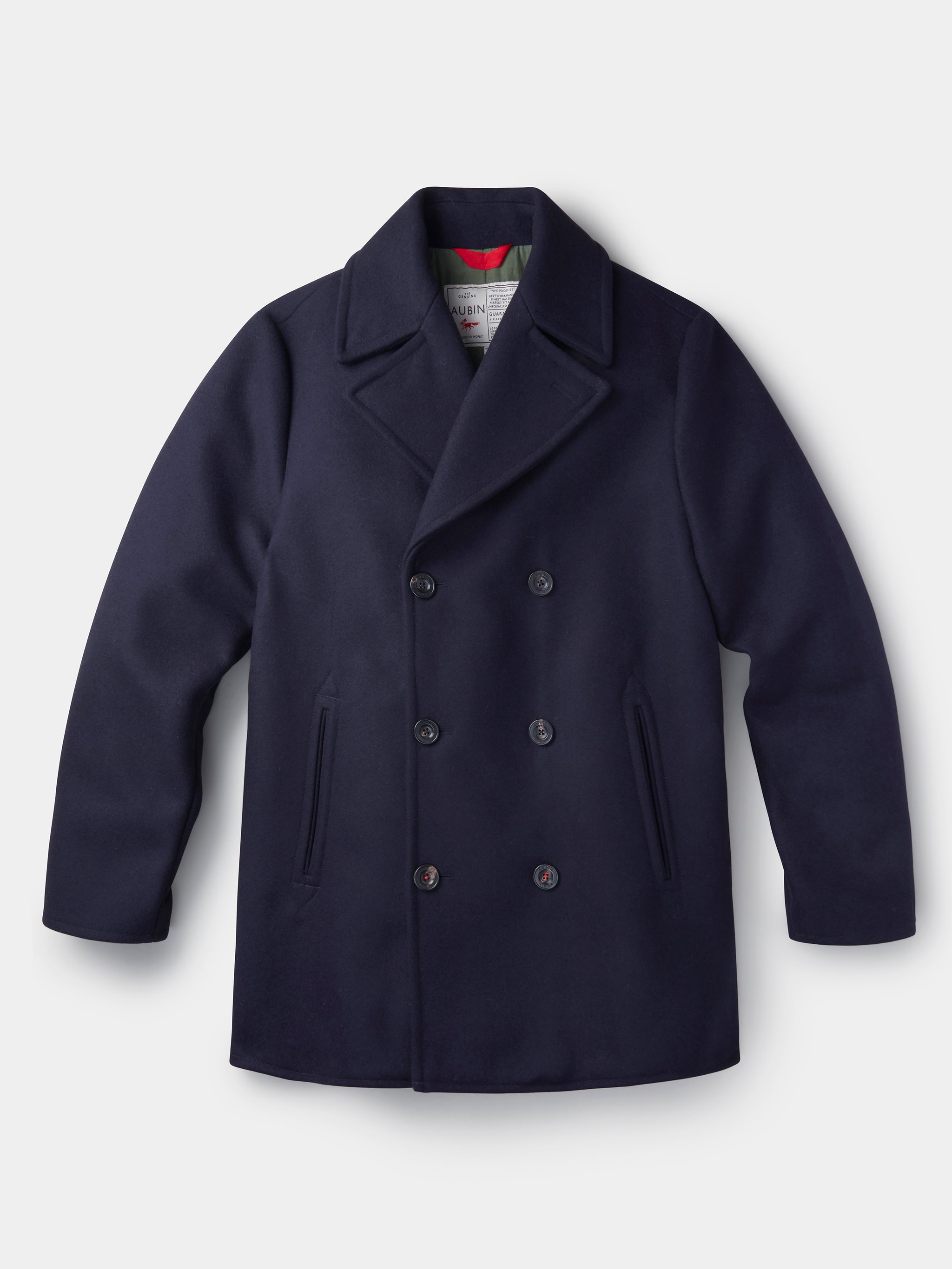 Navy Bridges Double-Breasted Wool Peacoat | Aubin