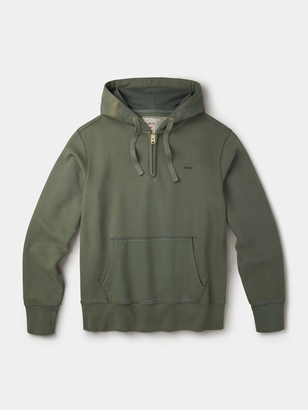 Aubin Khaki Baildon Zip Neck Hoody | Hoody