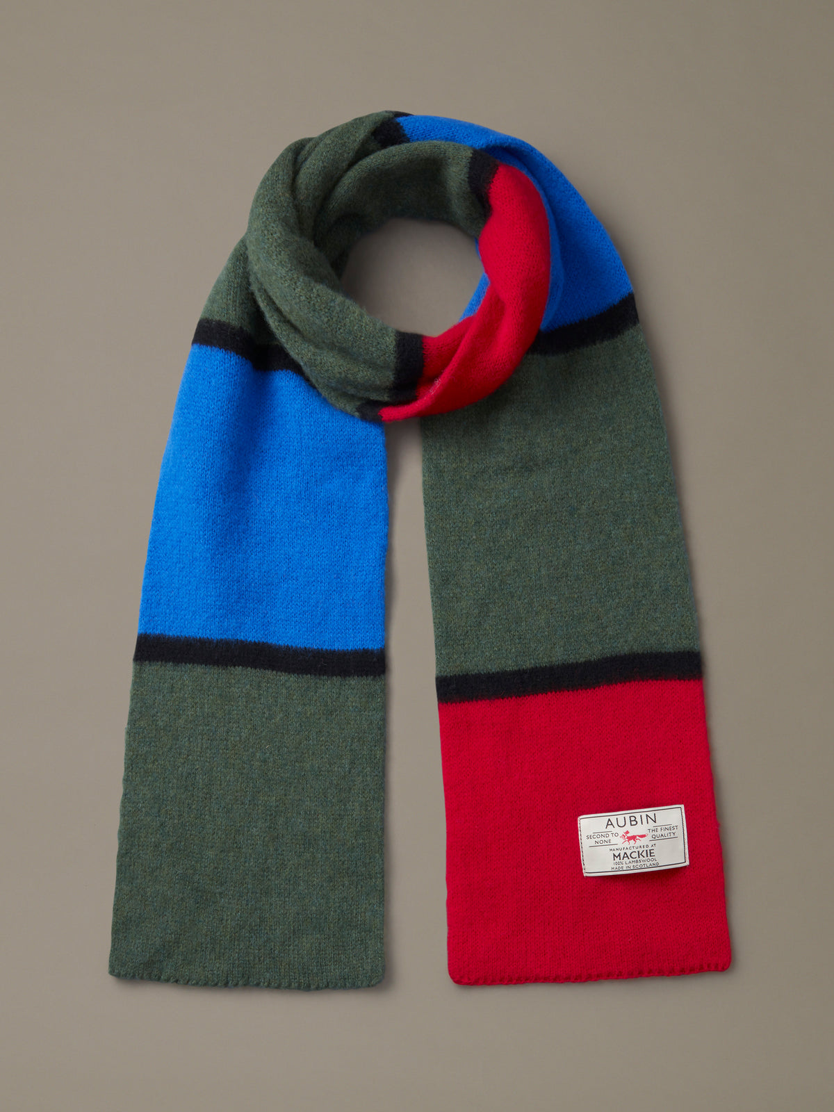 Aubin Khaki Stripe Baker Striped Scarf | Scarf