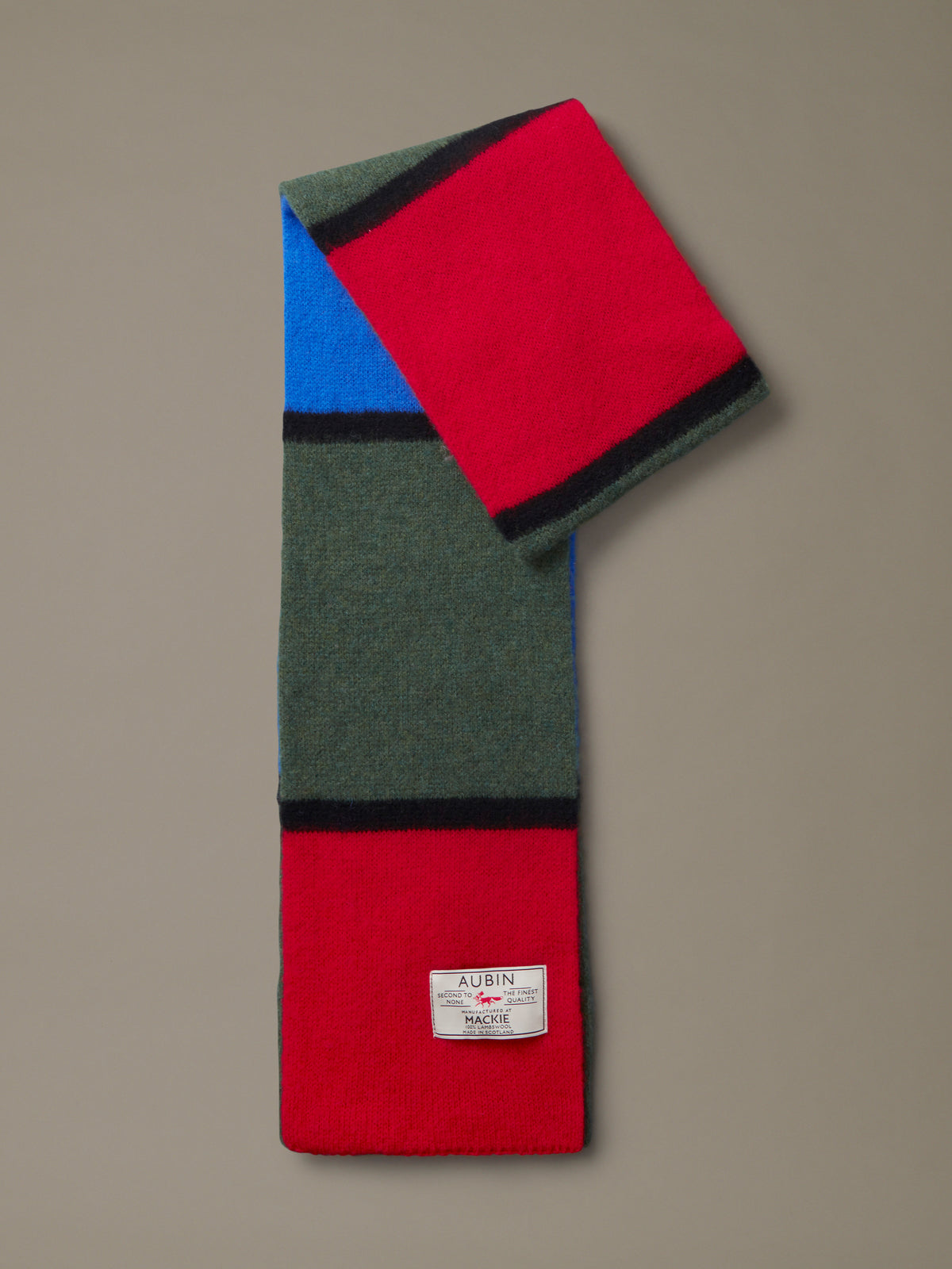 Aubin Khaki Stripe Baker Striped Scarf | Scarf