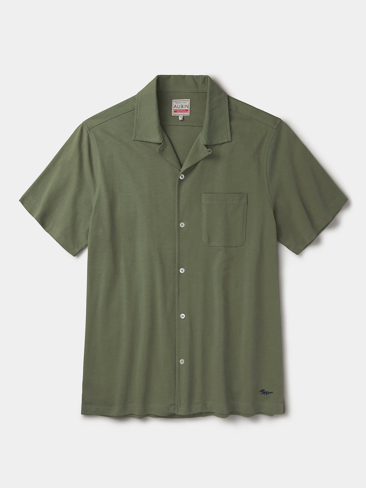 Aubin Khaki Aldwin Jersey Shirt | Short Sleeve Shirt