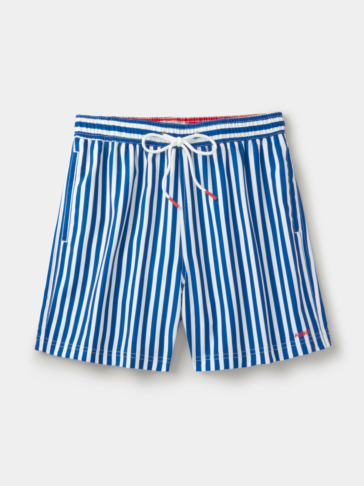 Aubin Blue Stripe Bardney Swim Short | Swim Shorts
