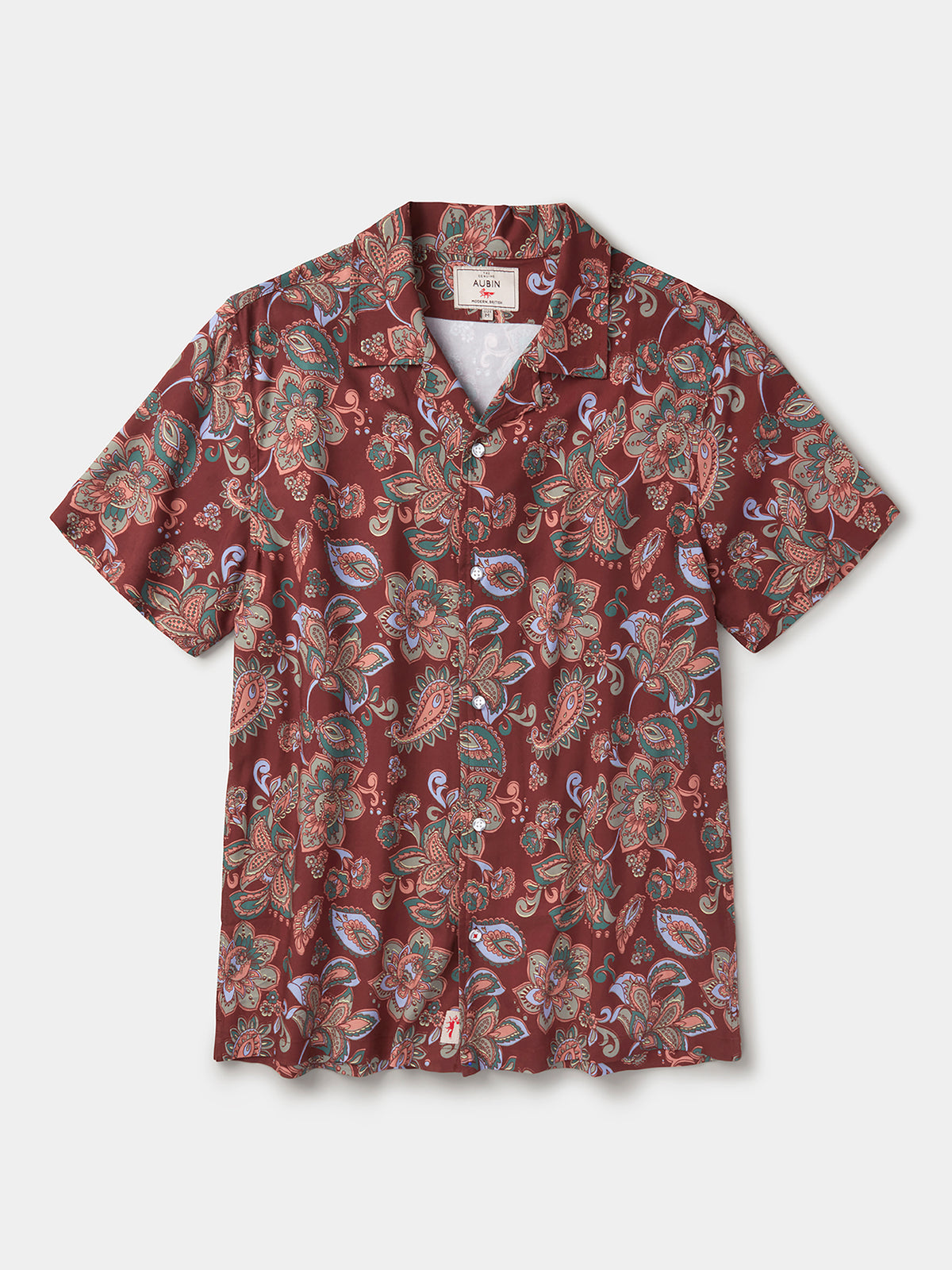 Aubin Dark Paisley Belmont Printed Shirt | Short Sleeve Shirt