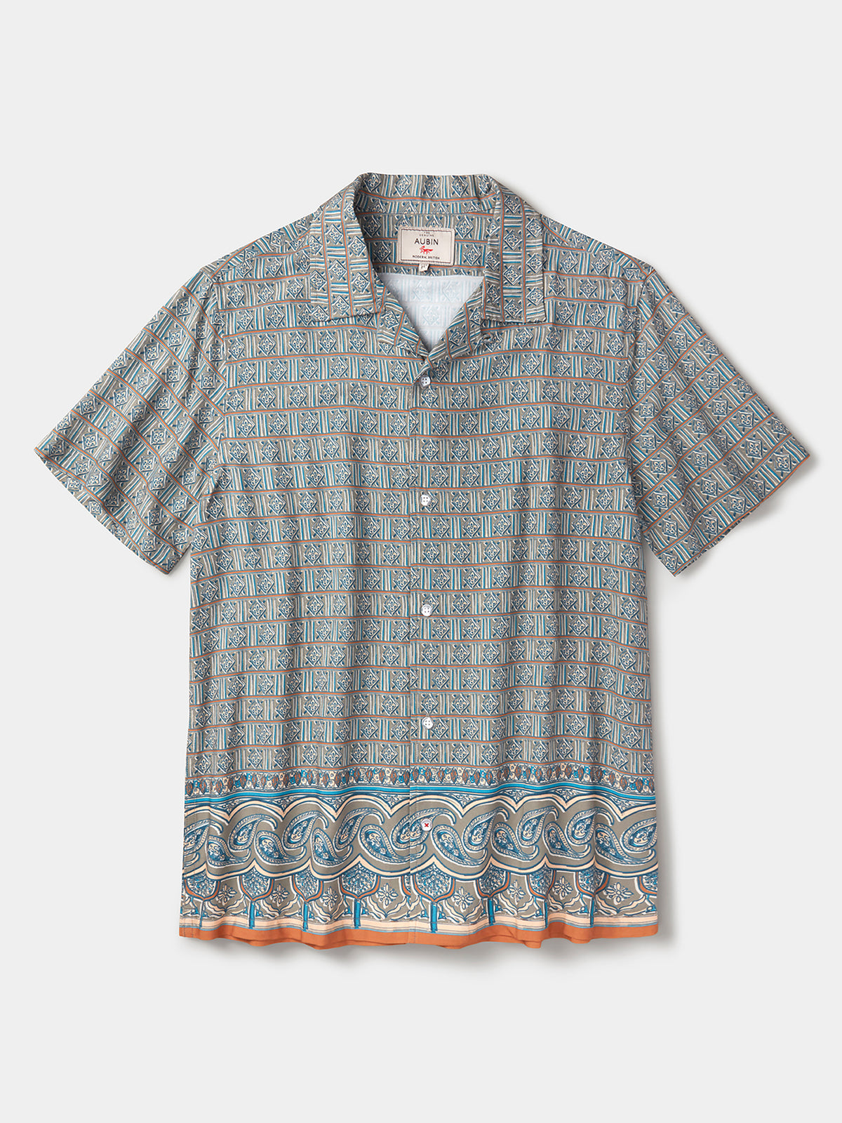 Aubin Tile Print Belmont Printed Shirt | Short Sleeve Shirt