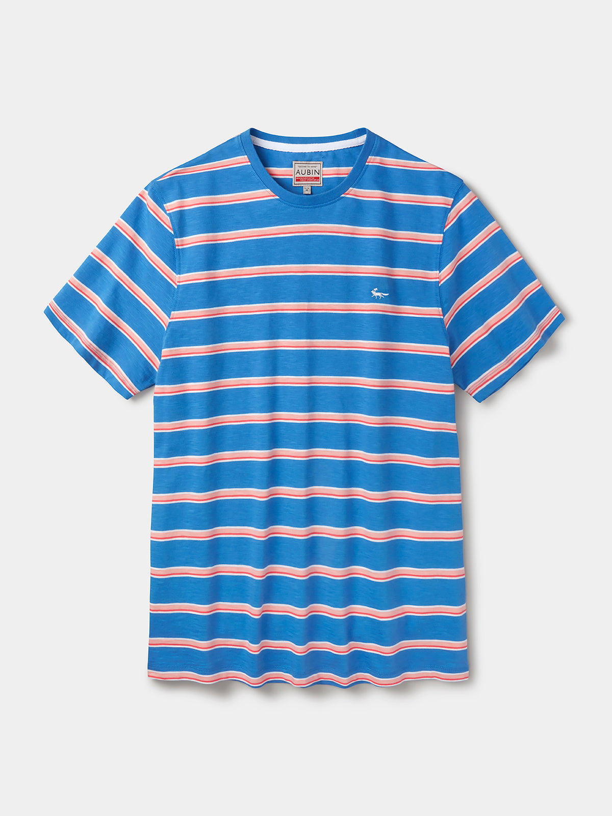 Aubin Azure Stripe Berkeley Slub T-Shirt | T-Shirt