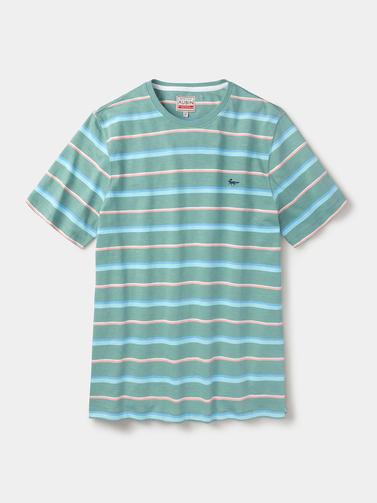 Aubin Green Stripe Berkeley Slub T-Shirt | T-Shirt