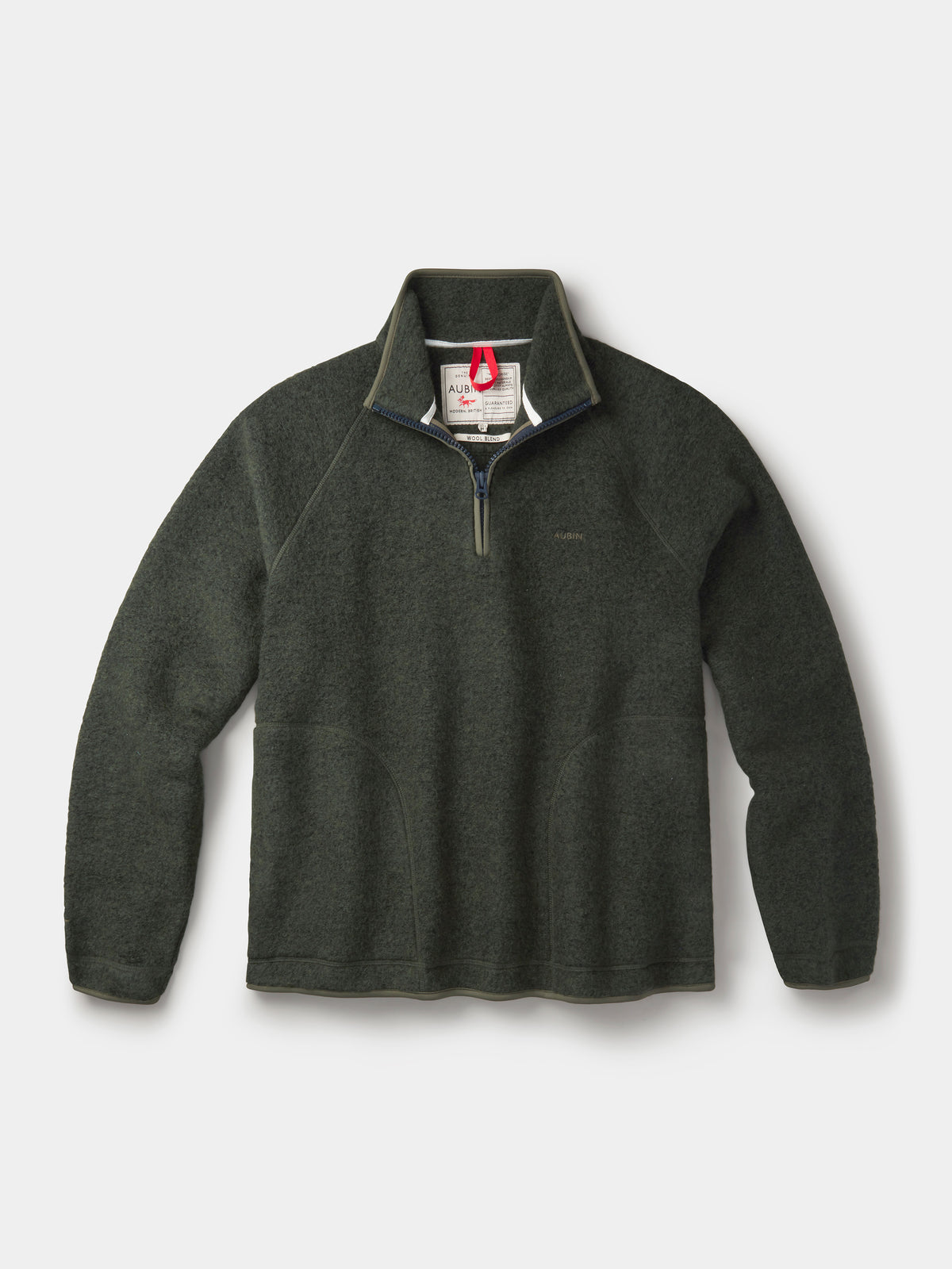 Aubin Khaki Bodmin Zip Neck Fleece | Fleece