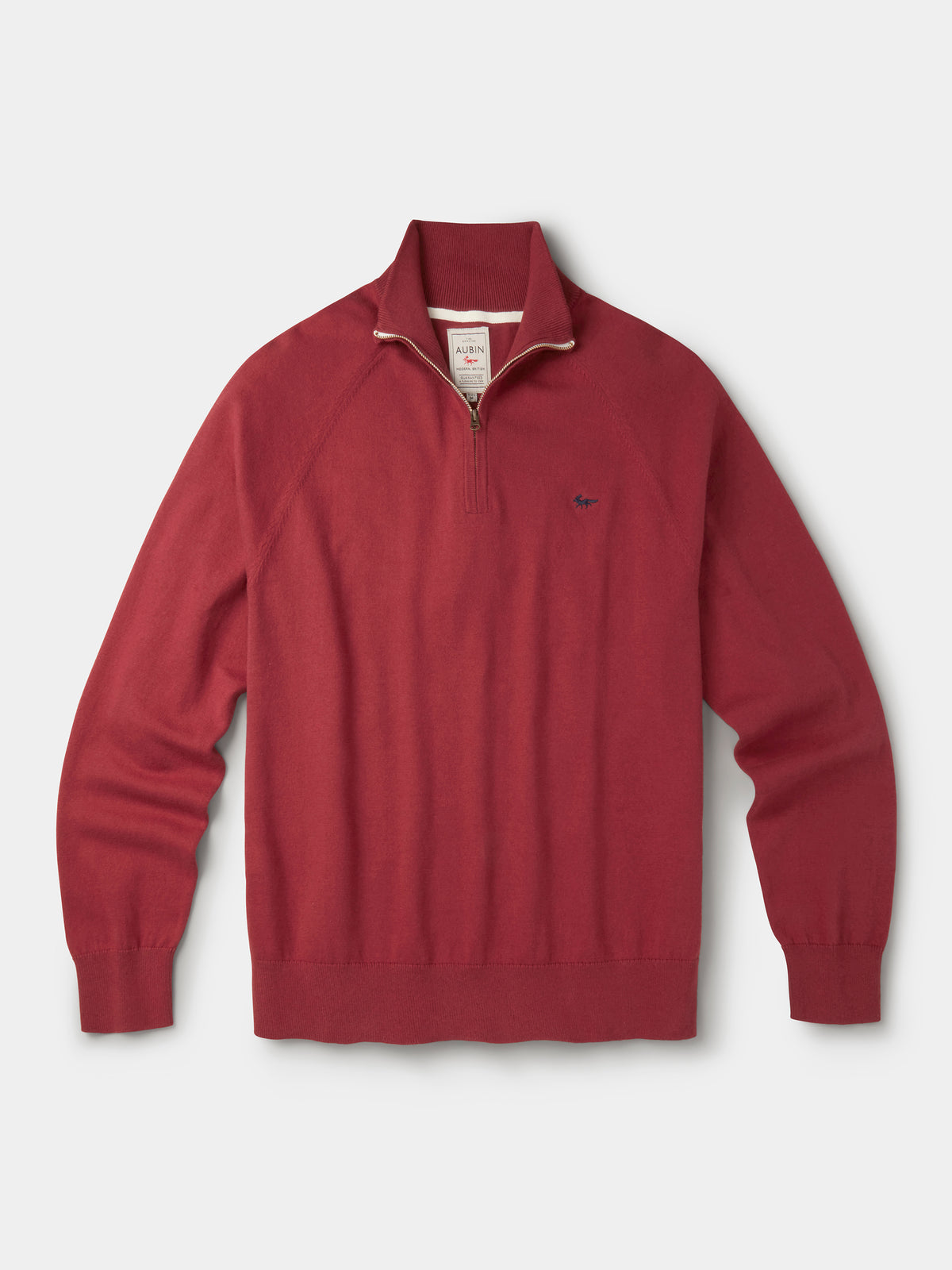 Aubin Rust Bonby Cotton Zip Neck | Zip Neck