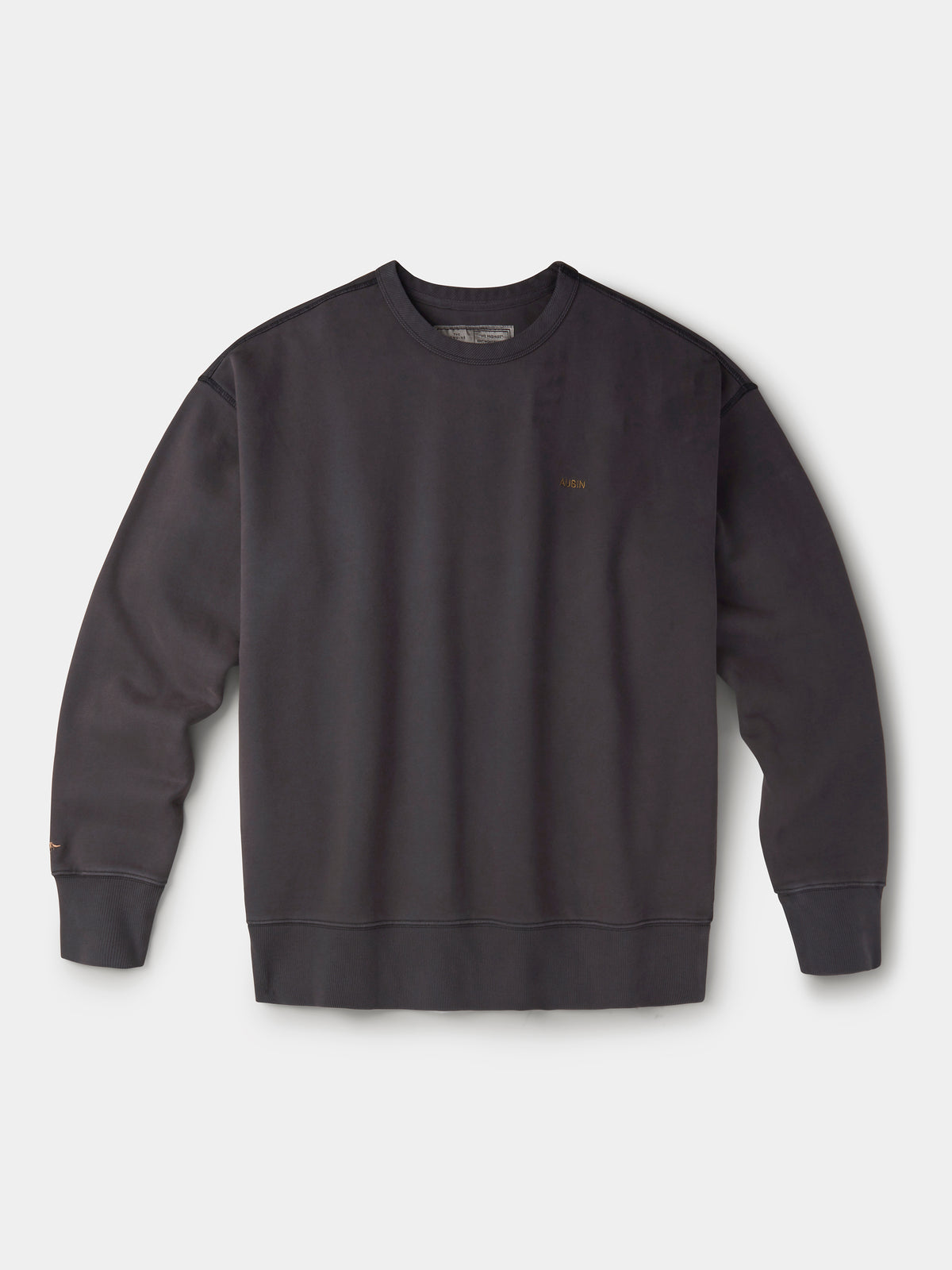 Aubin Washed Black Brandon Crew Neck Sweat | Crew Neck