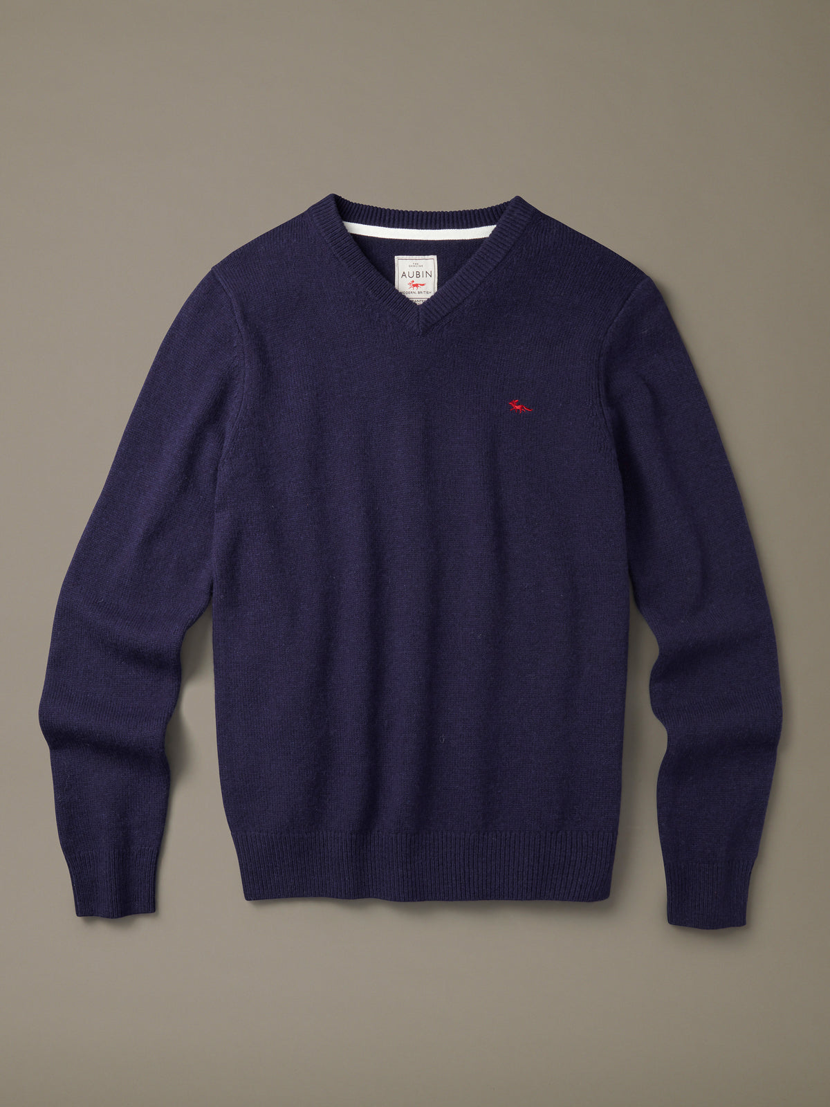 Aubin Navy Bransbury Lambswool V Neck | V-Neck