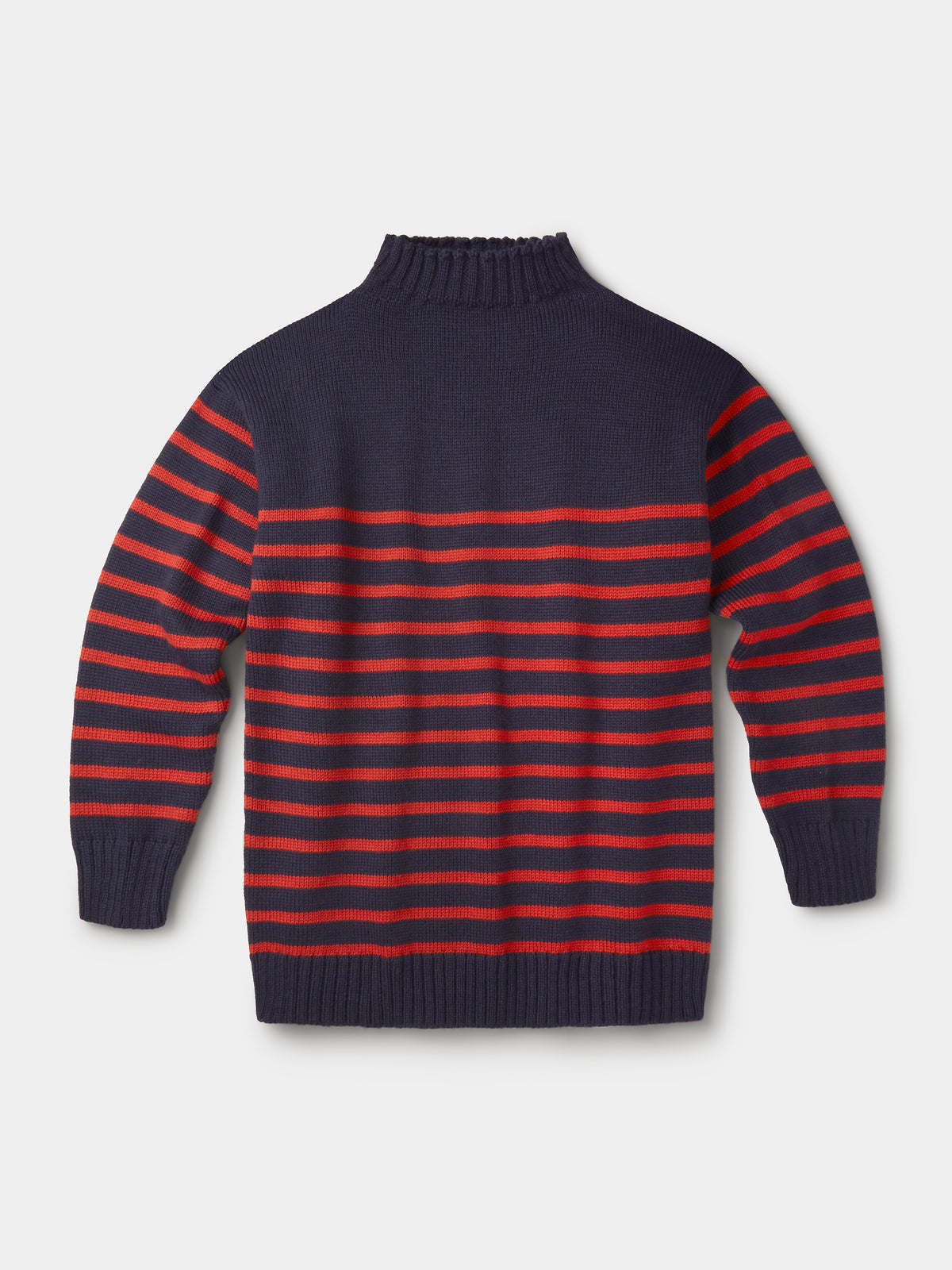 Aubin Navy/Orange Wishaw Breton Crew | Crew Neck