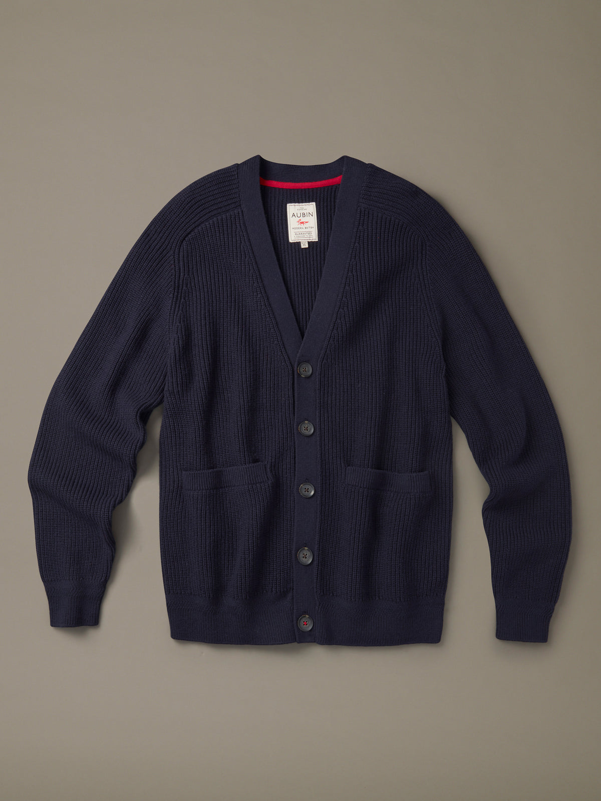Aubin Navy Brigade Cotton Merino Cardigan | Cardigan