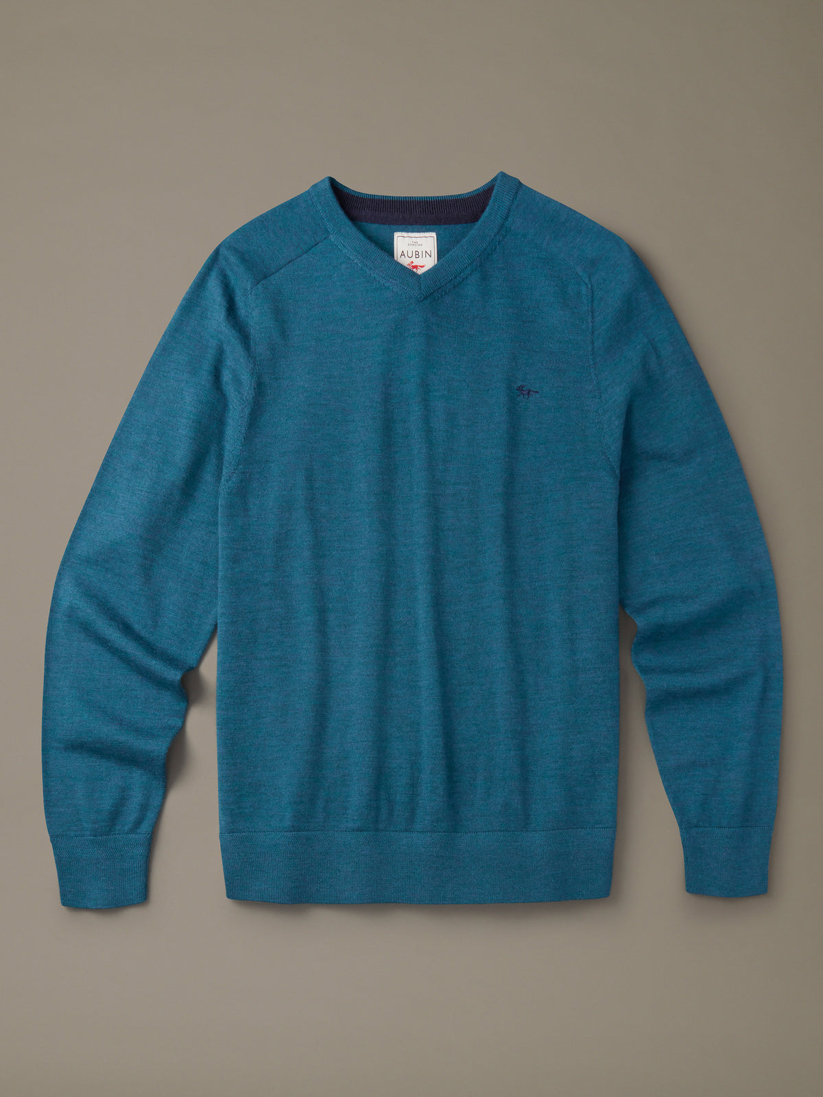 Aubin Peacock Burnham Extra Fine Merino V Neck Jumper | V-Neck