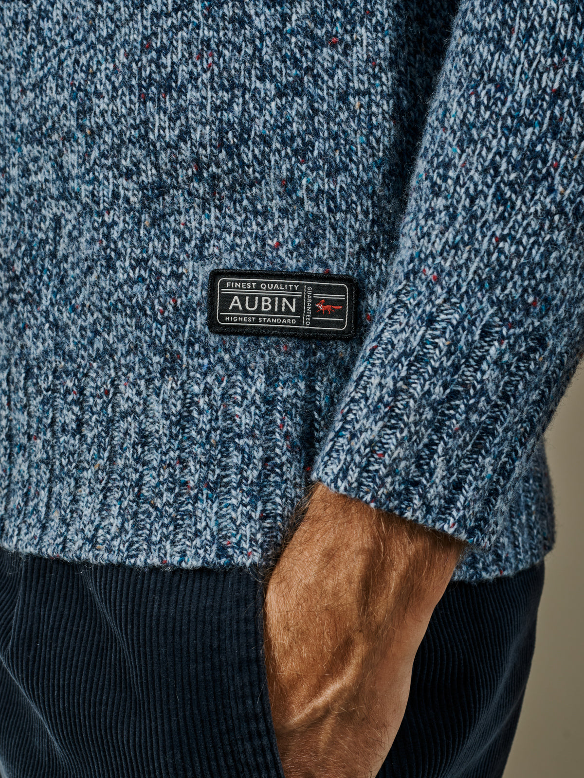 Aubin Indigo Caster Donegal Roll Neck Jumper | Roll Neck
