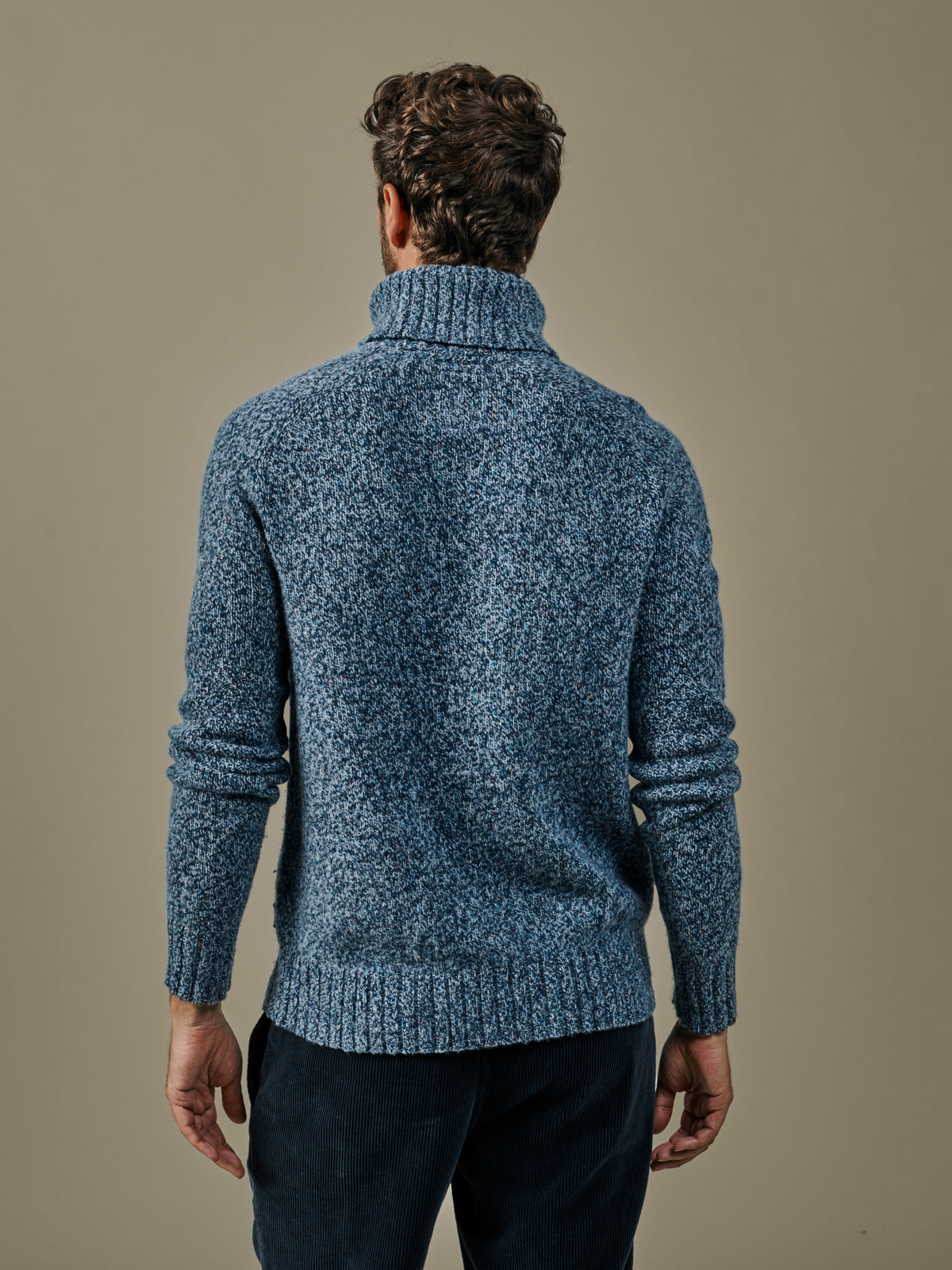 Aubin Indigo Caster Donegal Roll Neck Jumper | Roll Neck