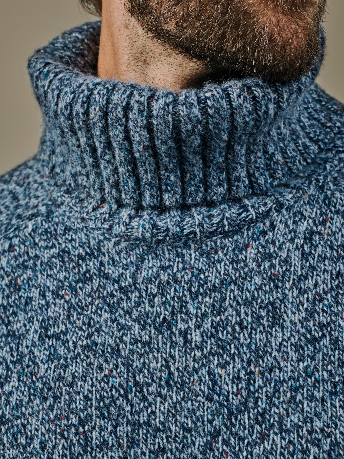 Aubin Indigo Caster Donegal Roll Neck Jumper | Roll Neck
