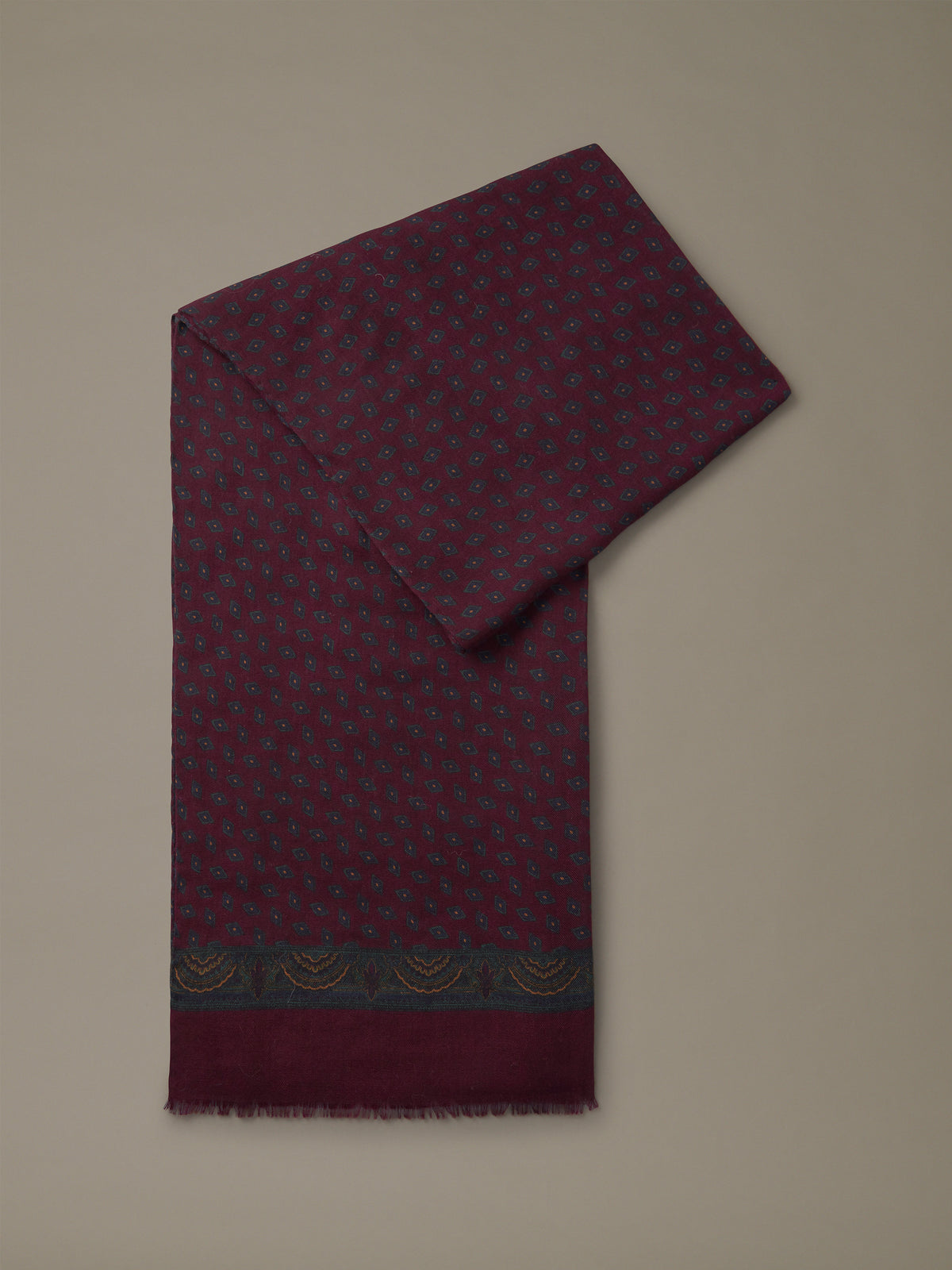 Aubin Oxblood Geo Caversham Printed Scarf | Scarf