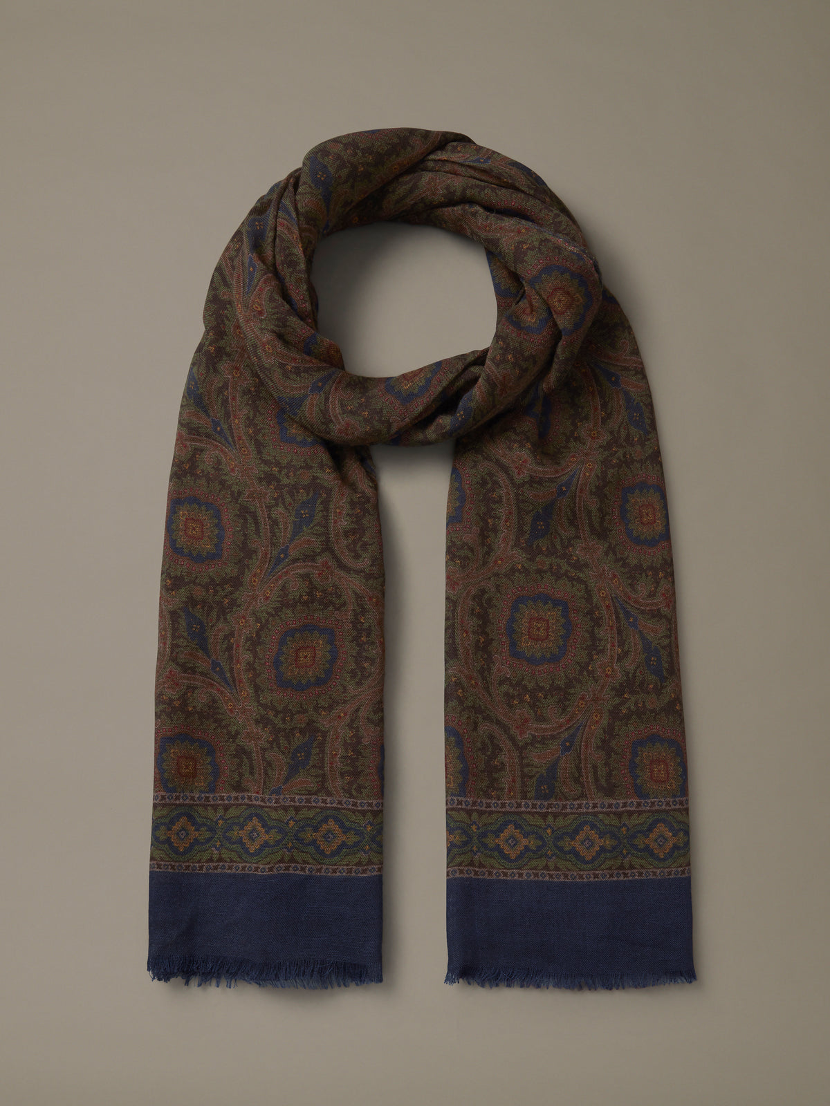 Aubin Navy Medalion Caversham Printed Scarf | Scarf