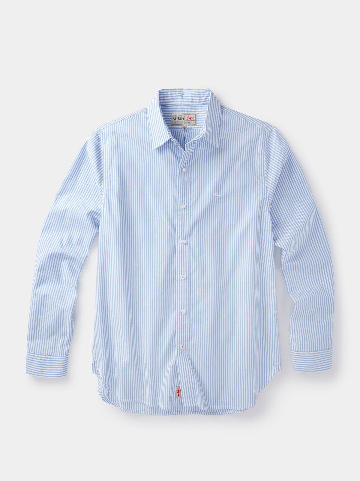Aubin Blue Stripe Chase Poplin Shirt | Poplin Shirt