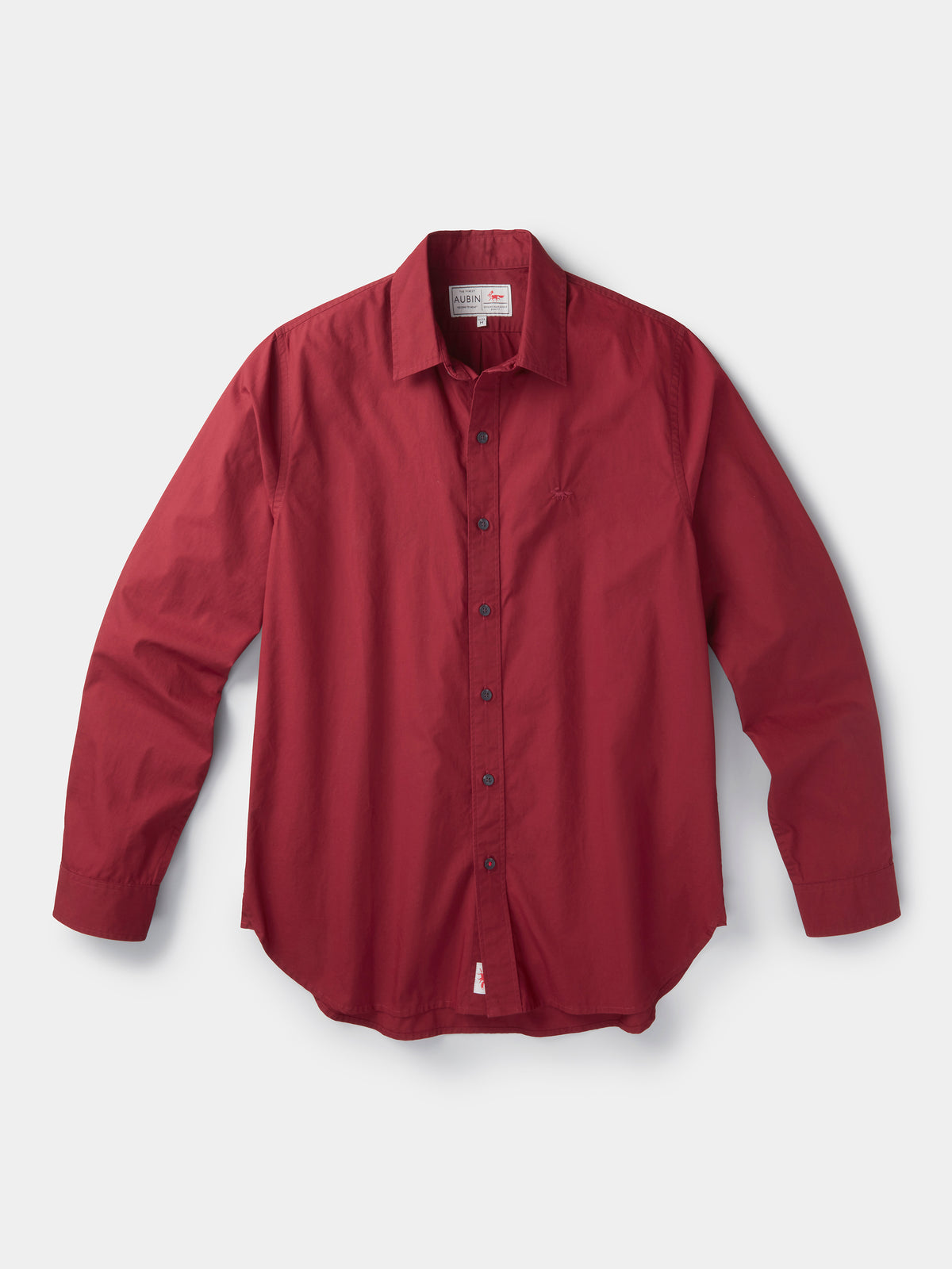 Aubin Bordeaux Chase Poplin Shirt | Poplin Shirt