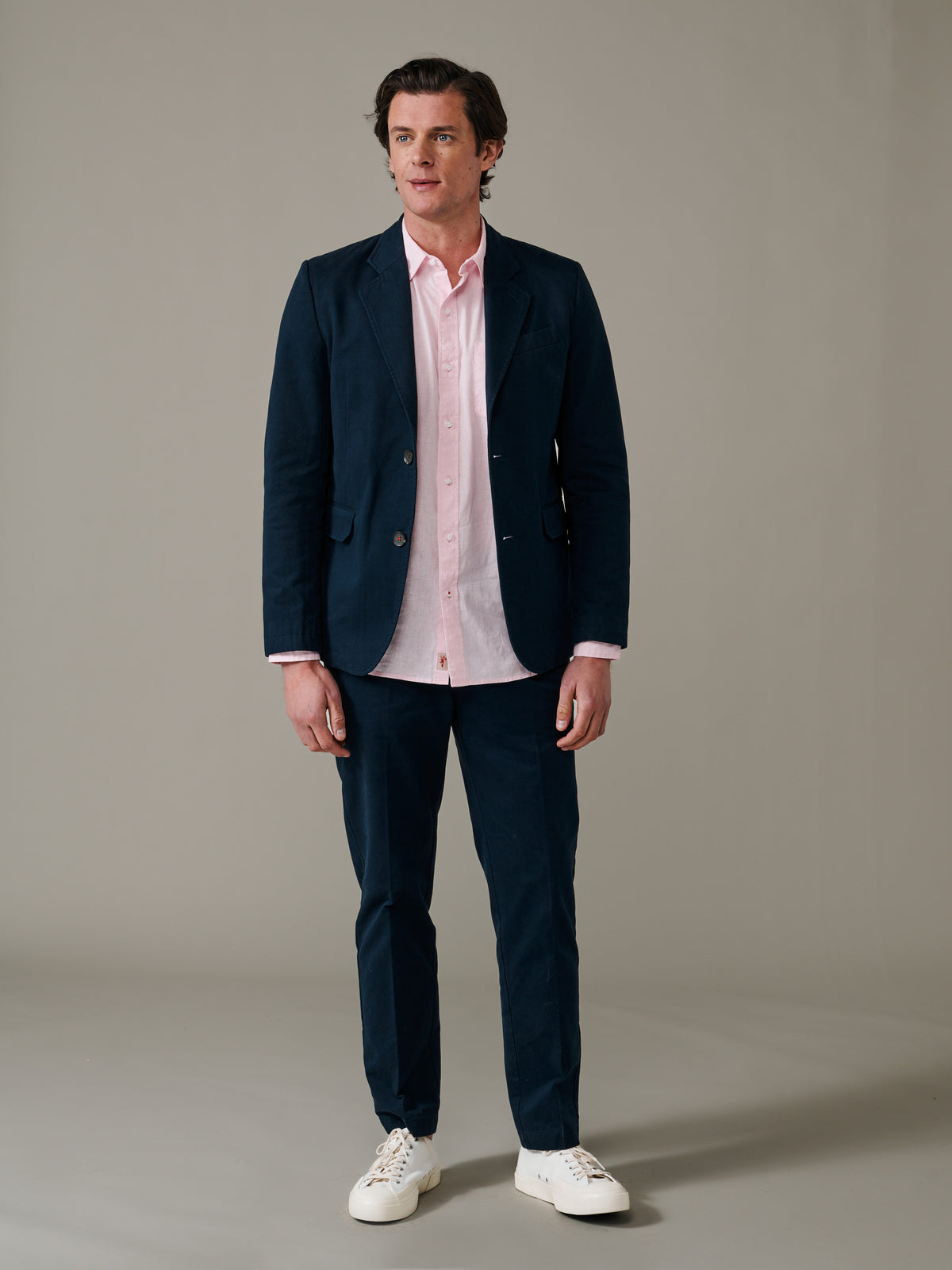 Aubin Navy Coleby Lightweight Cotton Blazer | Cotton Jacket