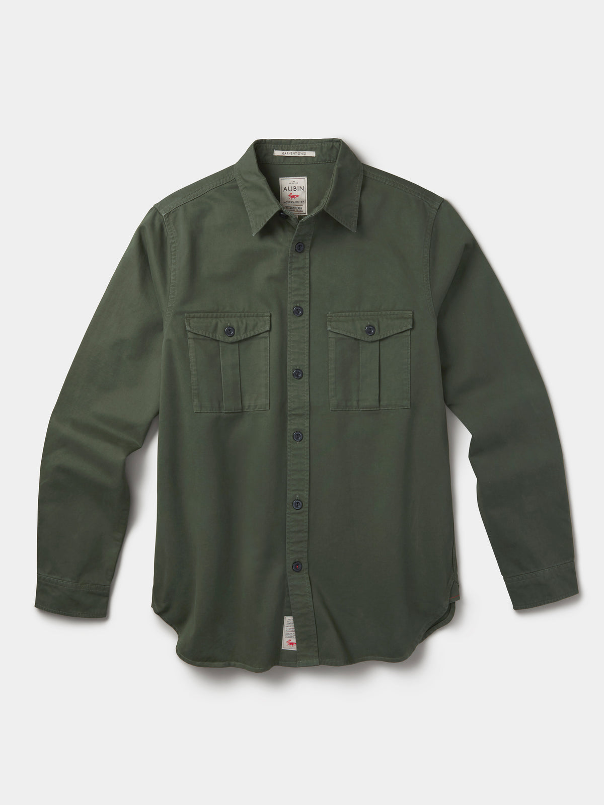 Aubin Khaki Cole Twill Overshirt | Overshirt