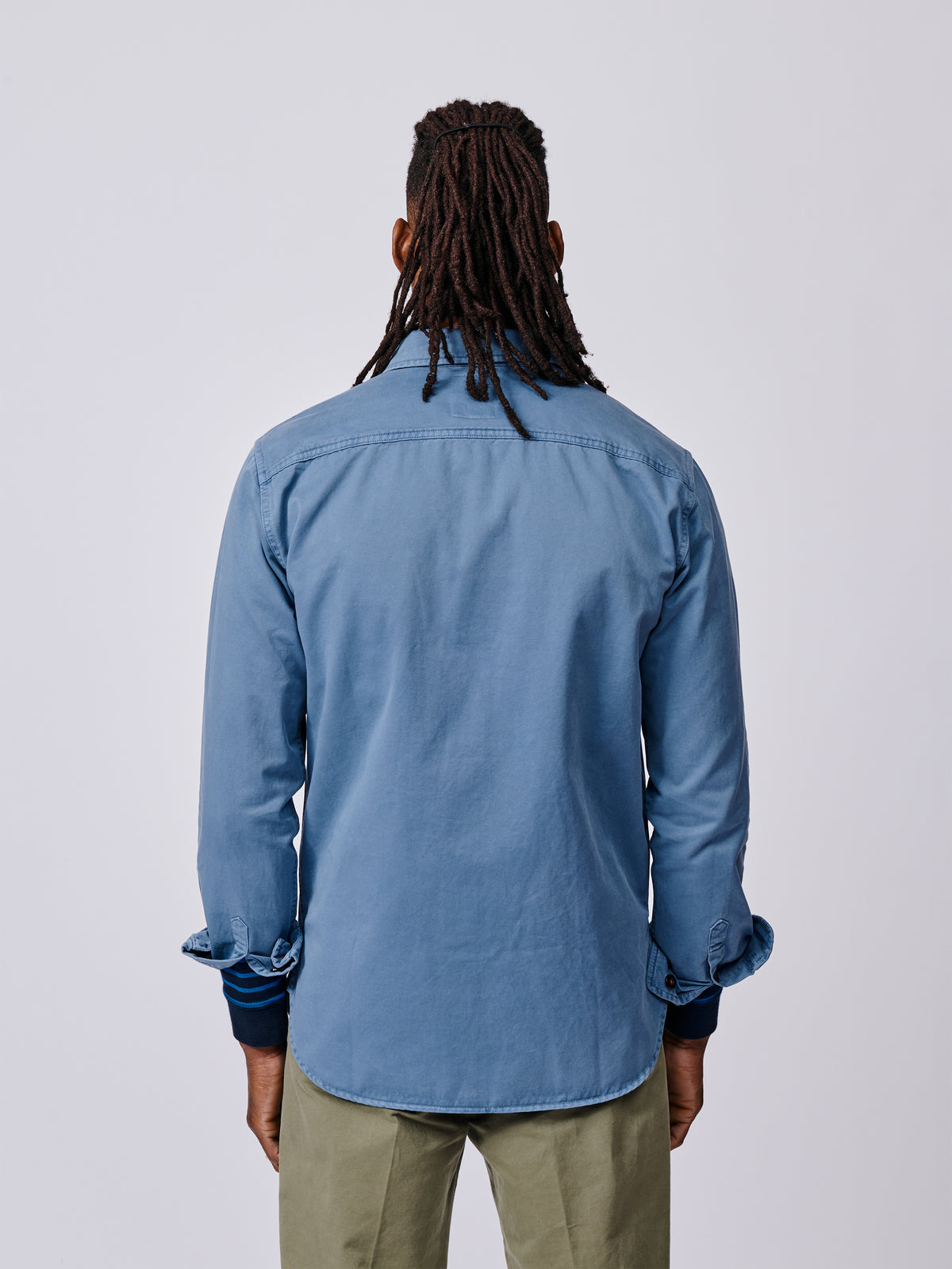 Aubin Blue Cole Twill Overshirt | Overshirt