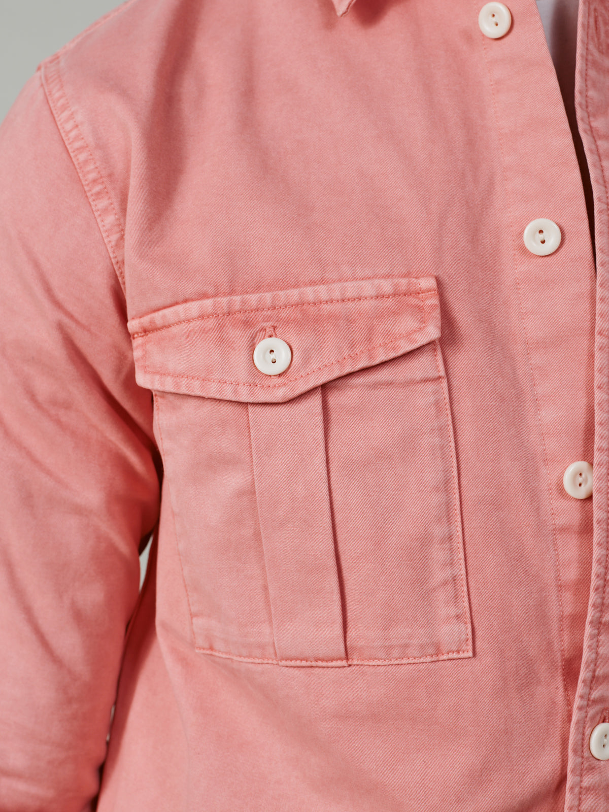 Aubin Peony Pink Cole Twill Overshirt | Overshirt