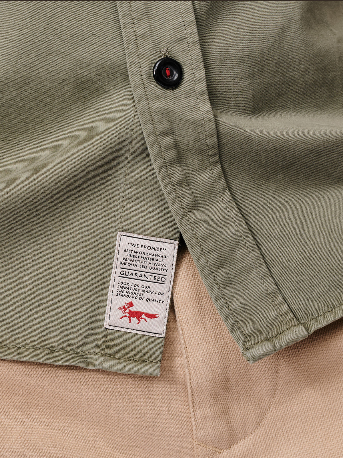 Aubin Pale Khaki Cole Twill Overshirt | Overshirt