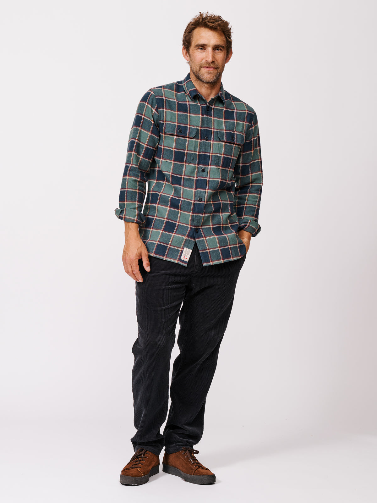 Aubin Dark Green Check Crowle Shirt | Checked Shirt